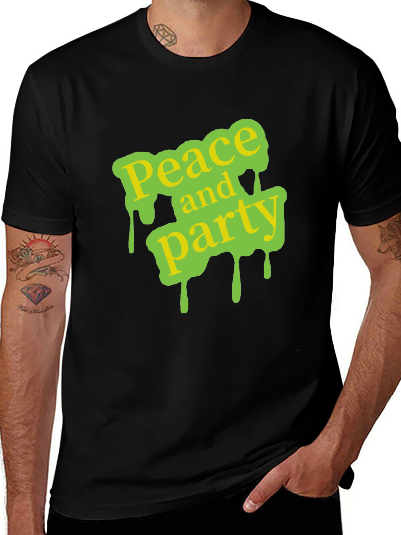 Variant 2 of Peace and Party Graphic Tee - Cool & Casual Style