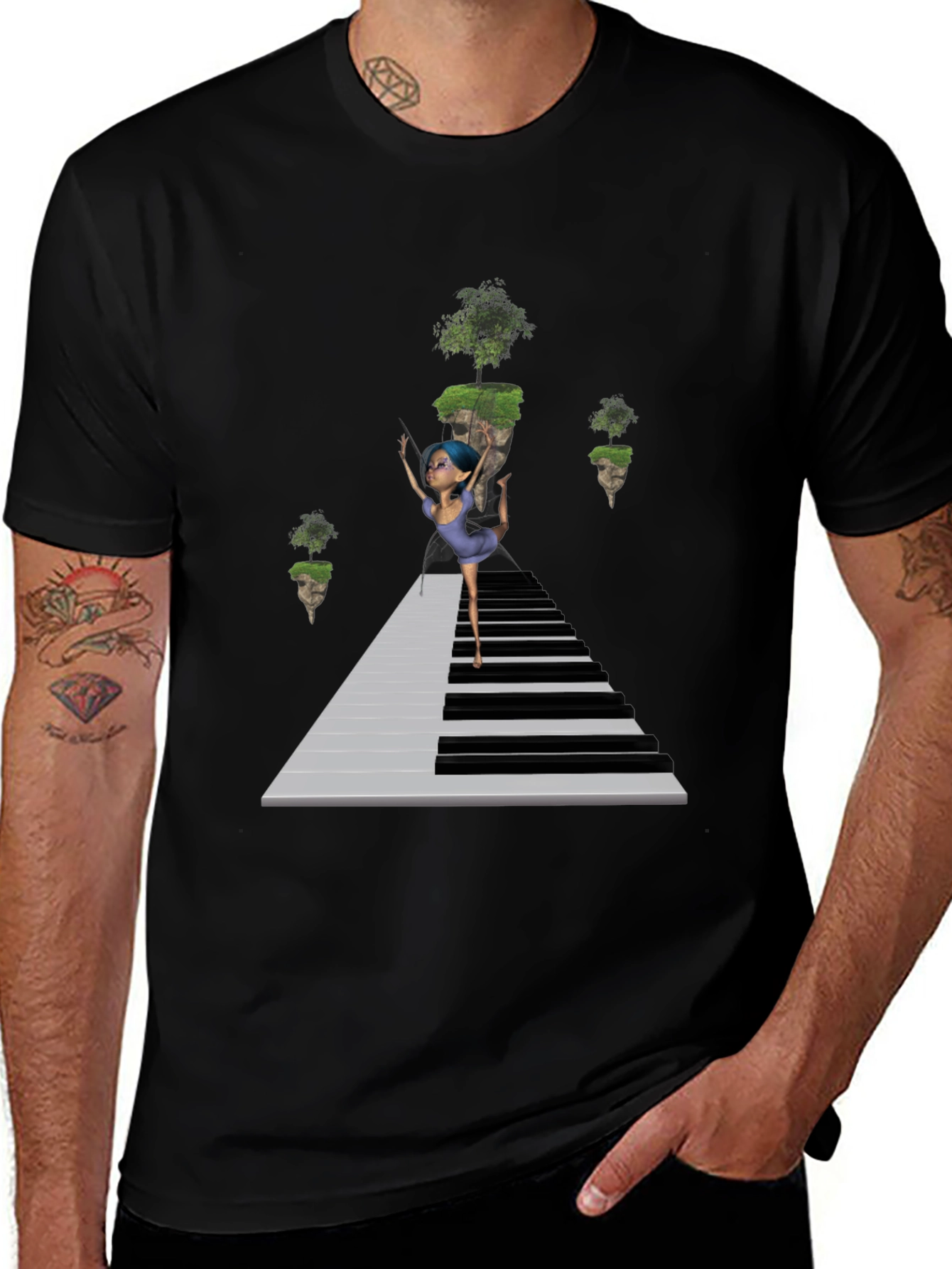Piano Dancer Black T-Shirt