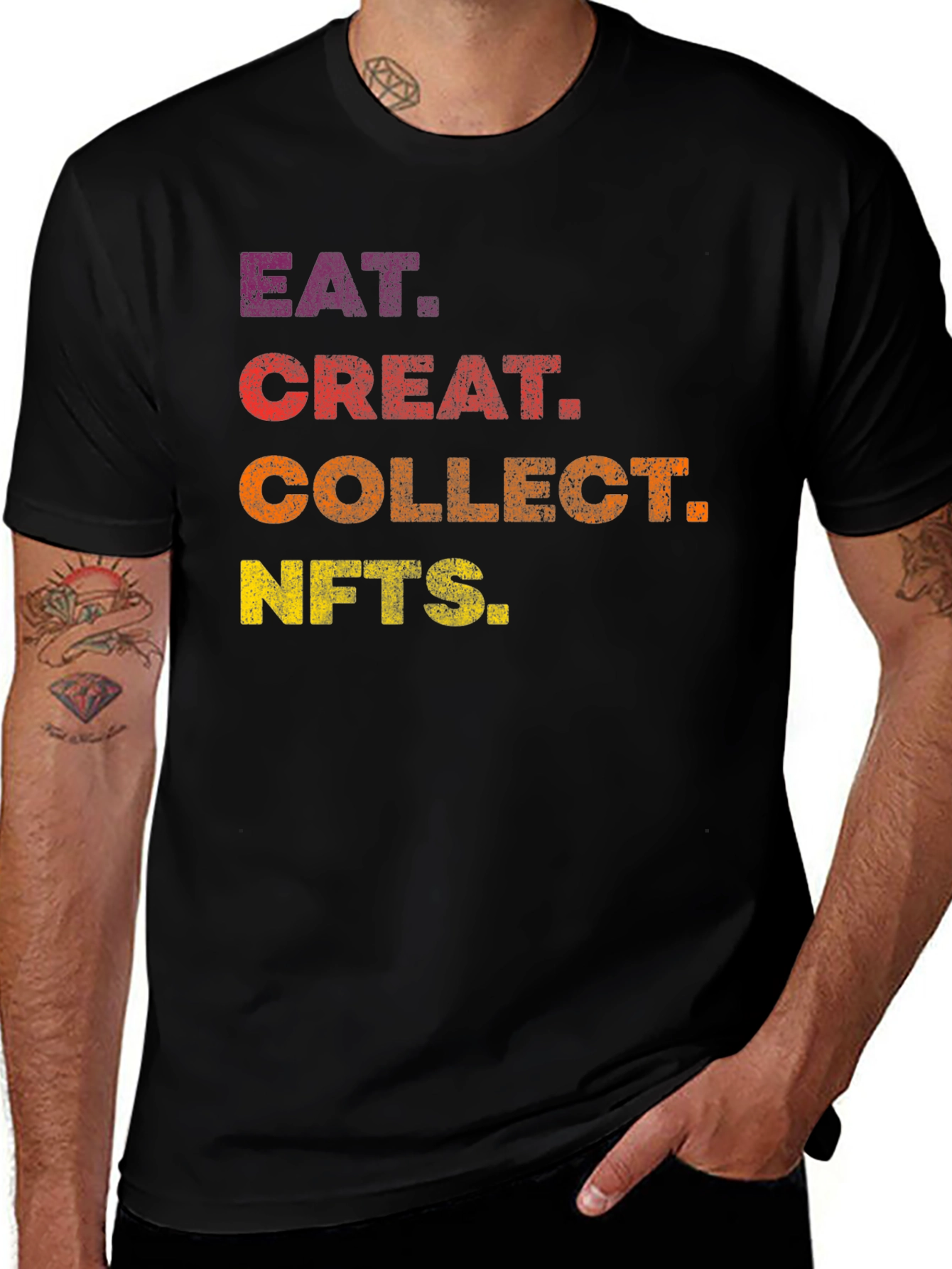 Eat, Create, Collect NFTs Black T-Shirt