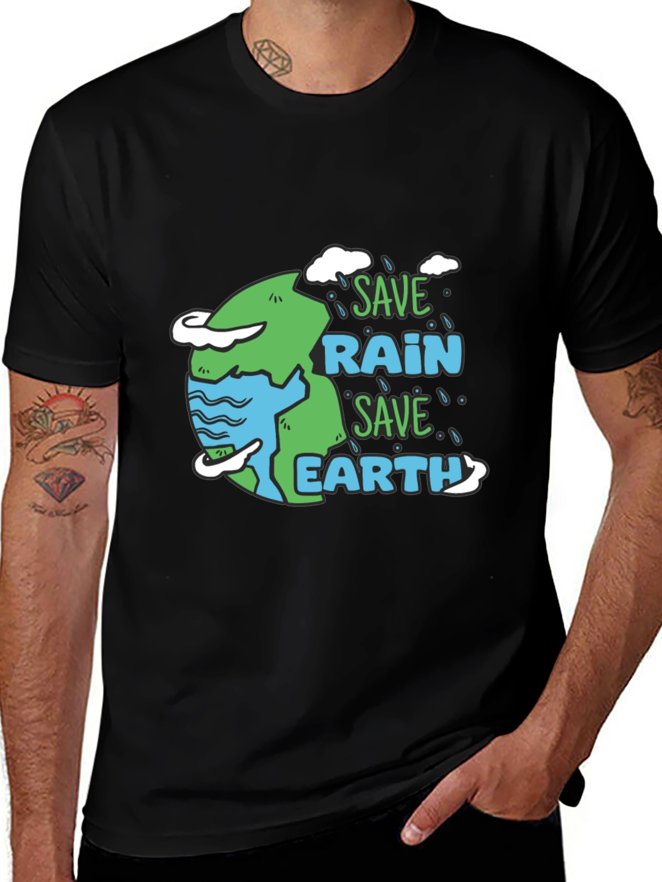 Variant 16 of Save Rain Save Earth Graphic T-Shirt