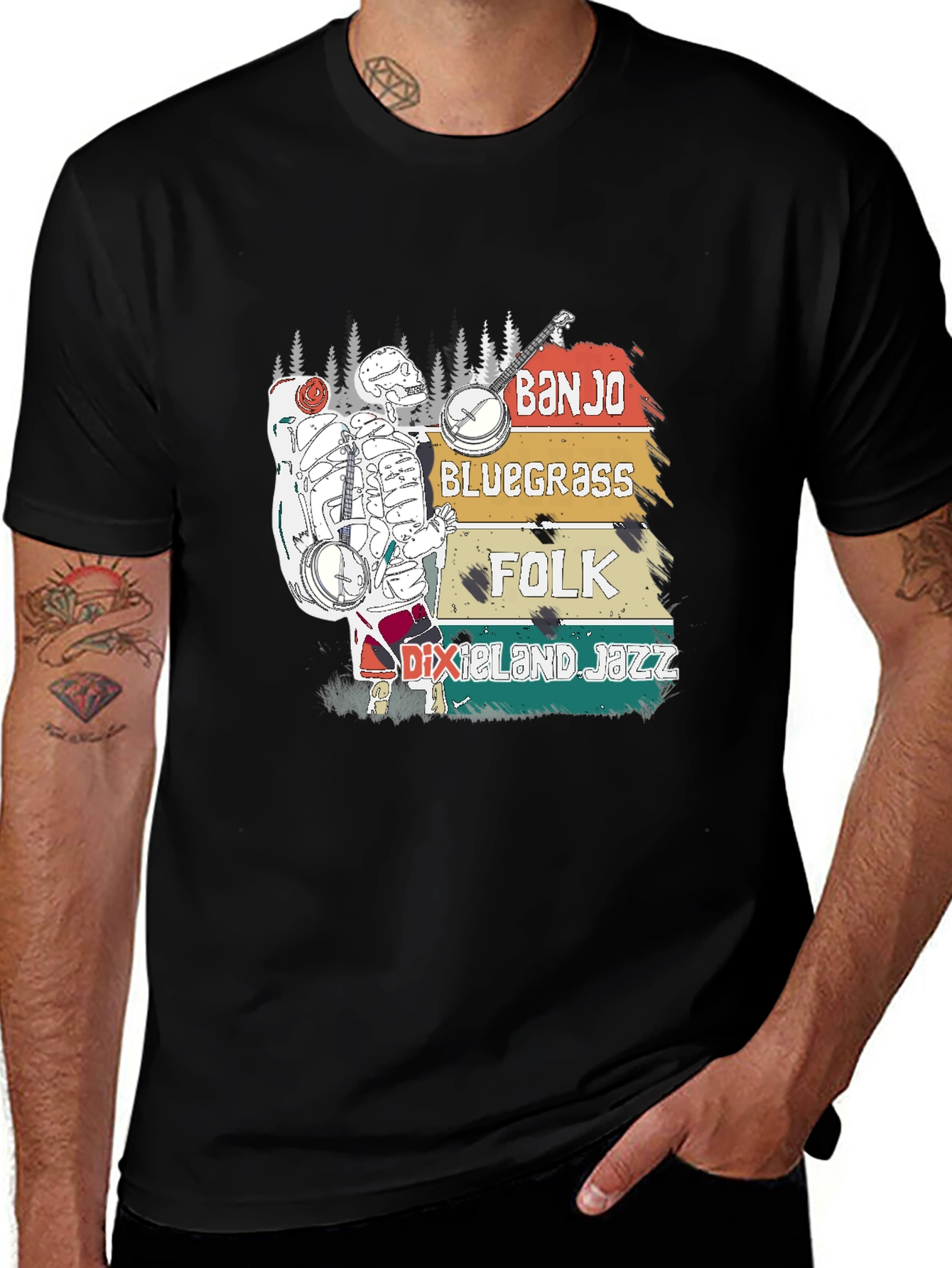 Variant 2 of Banjo Bluegrass Folk T-Shirt