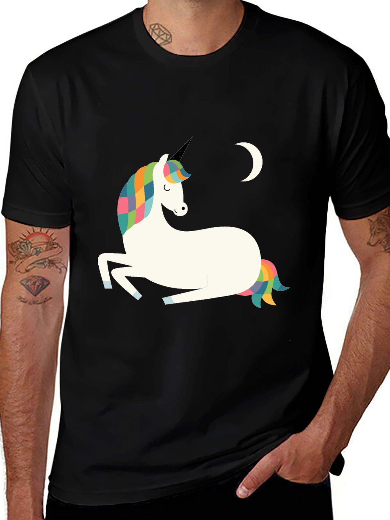 Variant 26 of Unicorn Moon Graphic Tee - Magical Style!