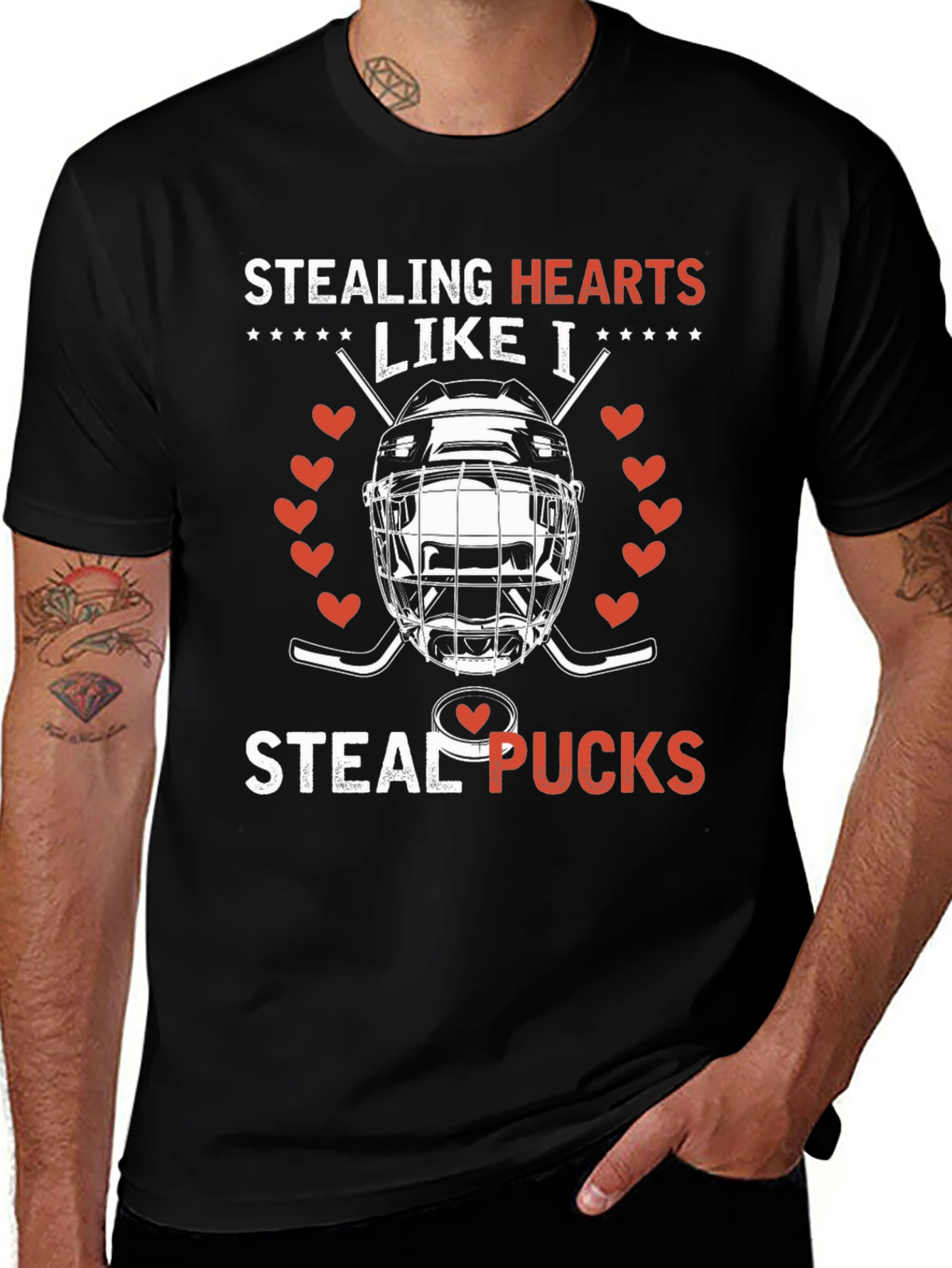 Variant 20 of Stealing Hearts Like I Steal Pucks Hockey T-Shirt