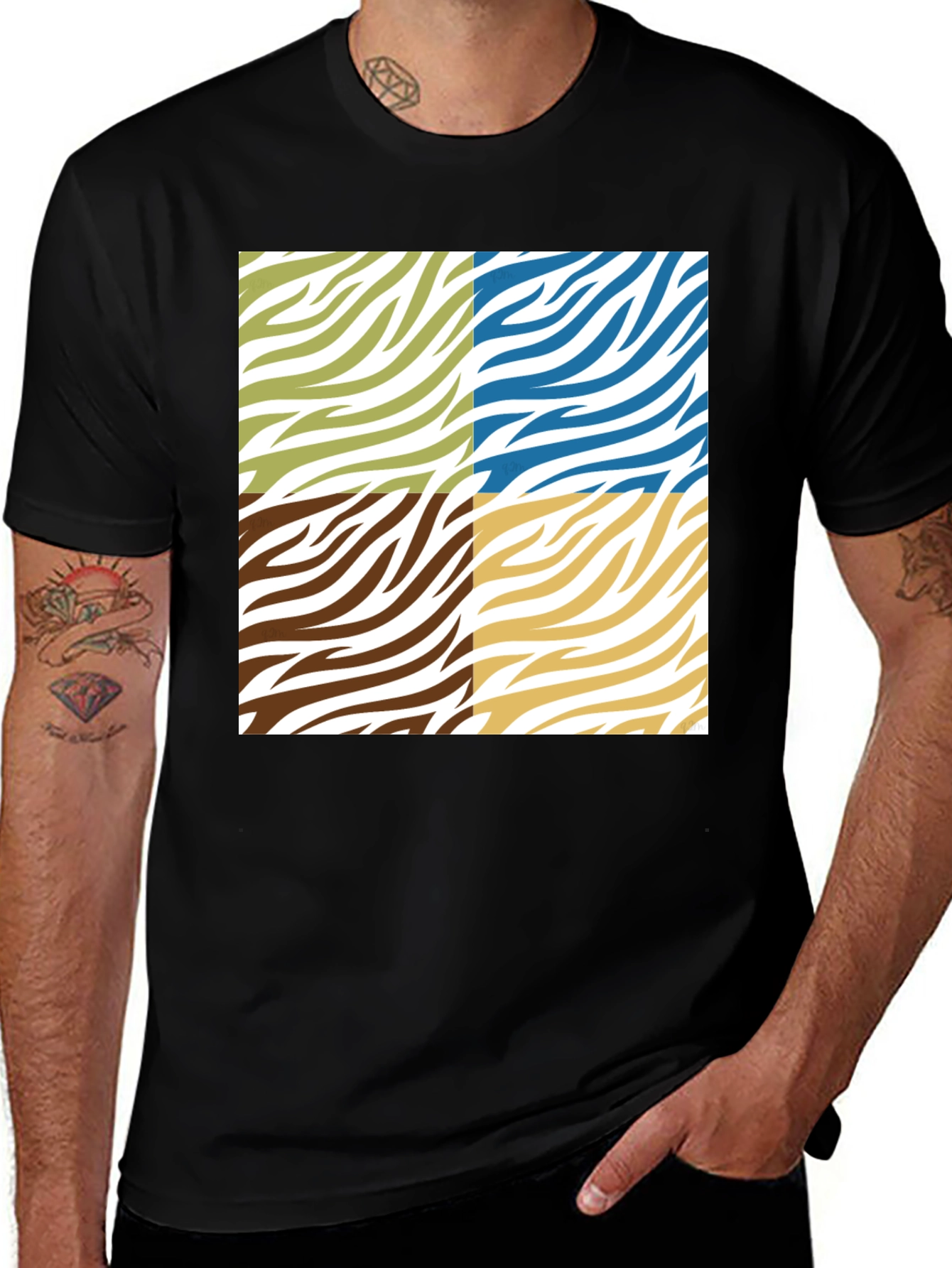Variant 4 of Zebra Stripe Pattern T-Shirt