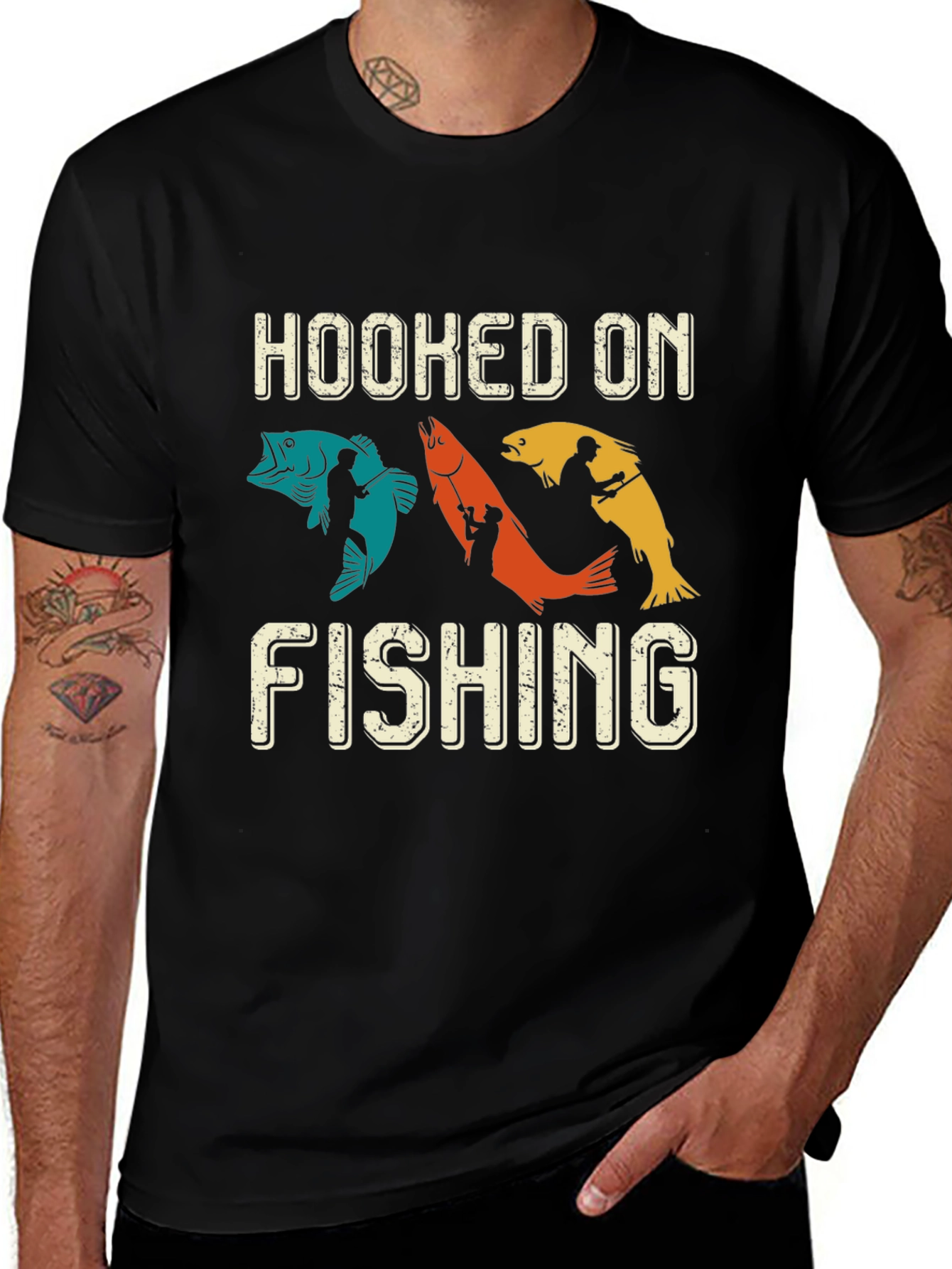 Variant 22 of Hooked on Fishing Graphic T-Shirt - Fisherman Apparel