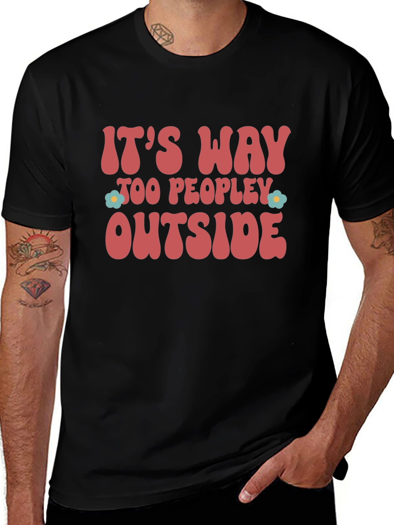 Variant 13 of It's Way Too Peopley Outside Graphic Tee