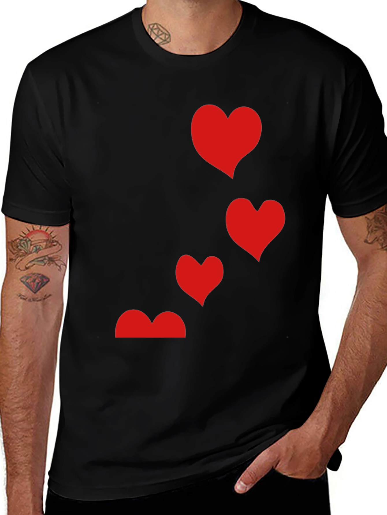 Variant 10 of Heart Graphic Black Casual T-Shirt