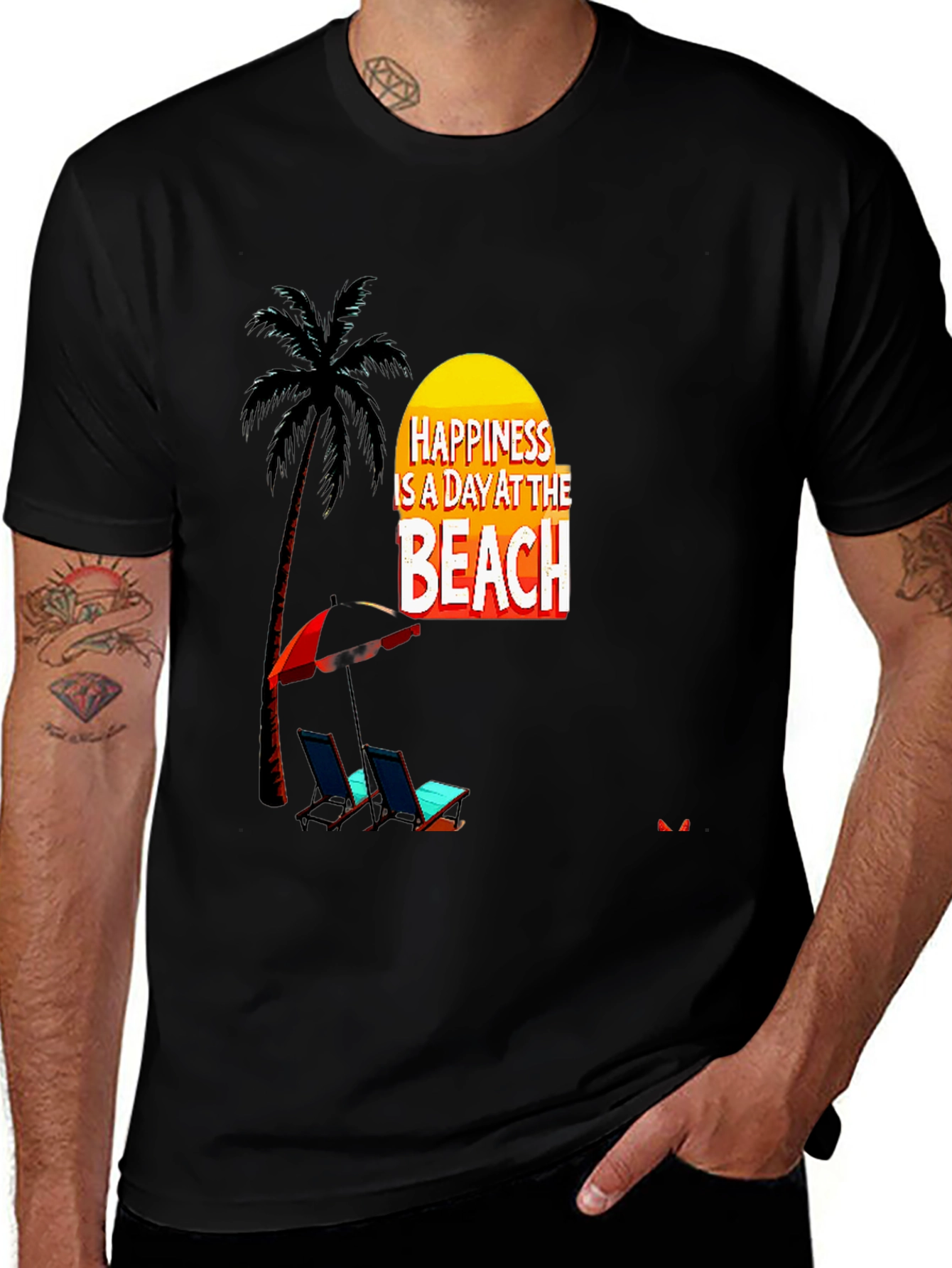 Variant 17 of Beach Day Graphic Tee - Palm Tree Vacation Shirt