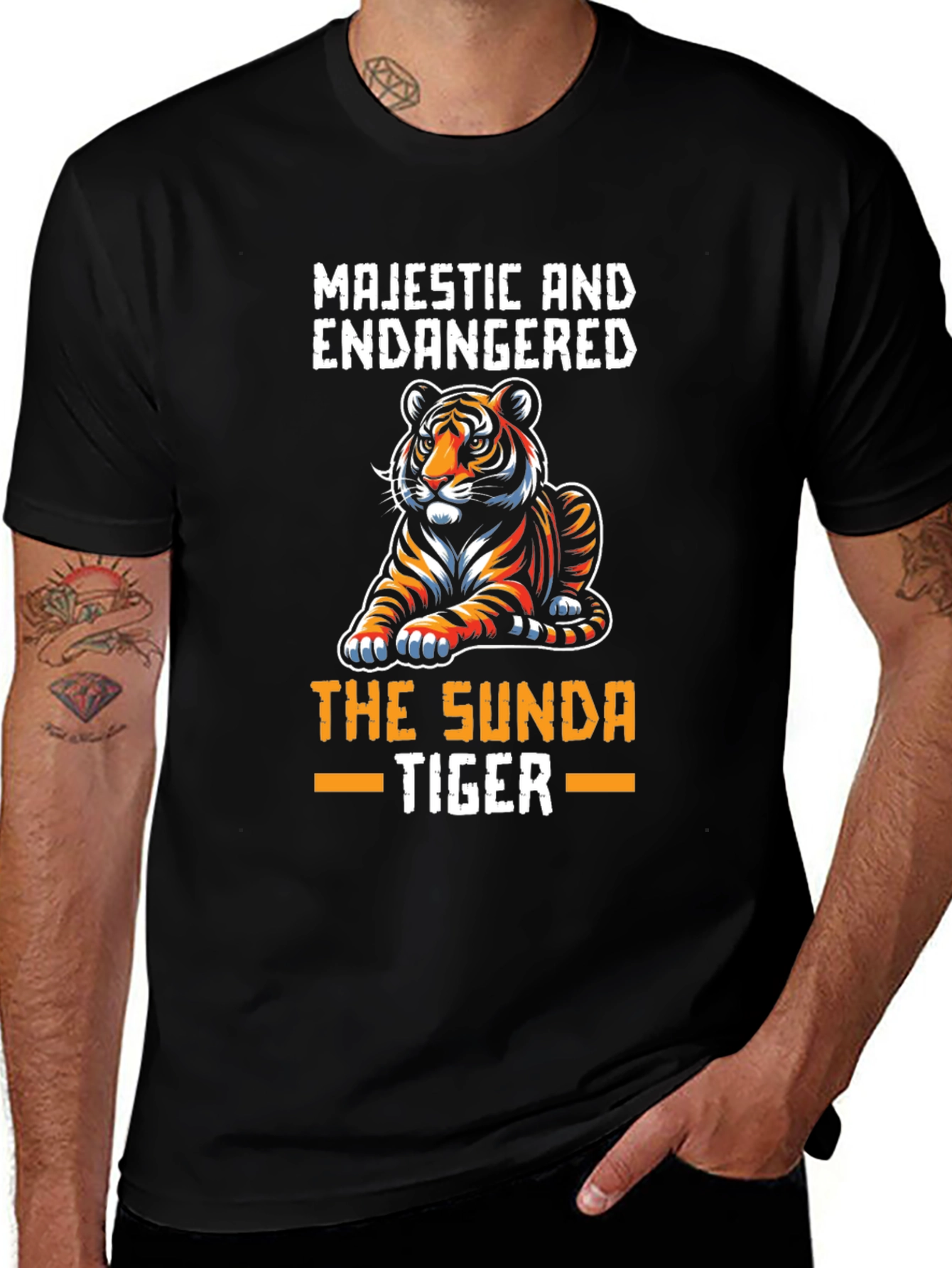 Majestic Sunda Tiger Graphic Tee - Endangered Species Awareness