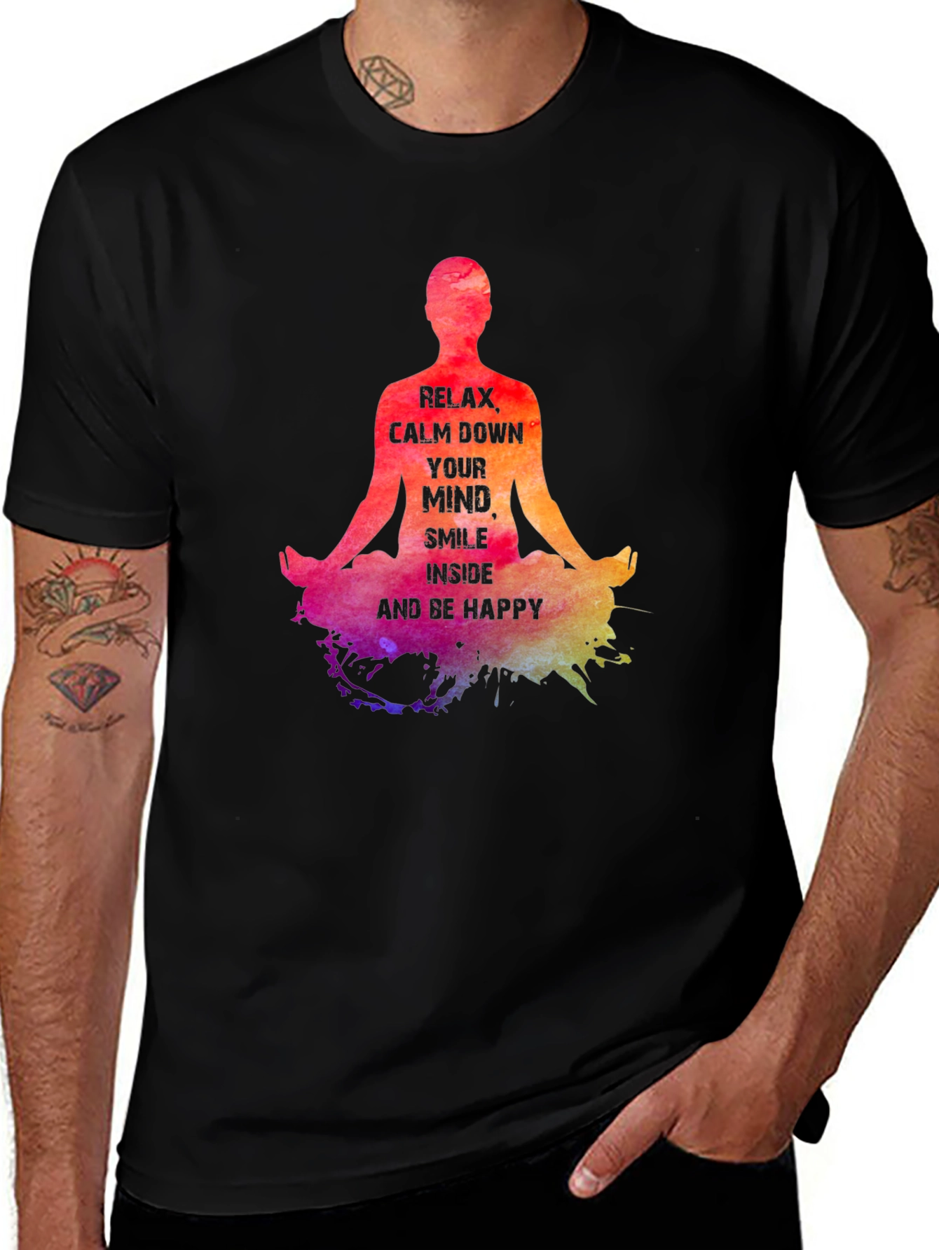 Variant 17 of Relax Mind T-Shirt - Colorful Yoga Meditation Tee