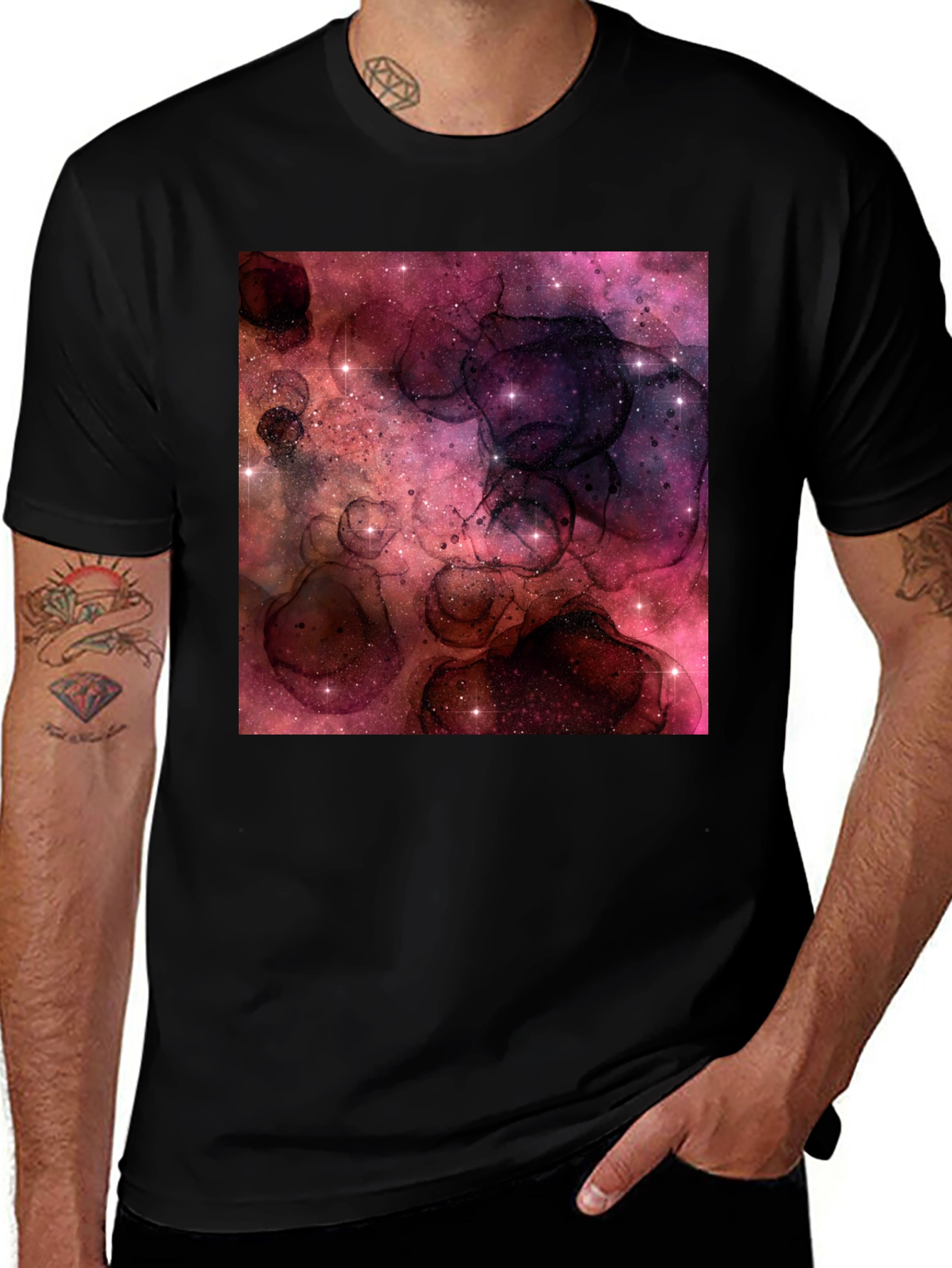 Variant 2 of Nebula Print Black T-Shirt
