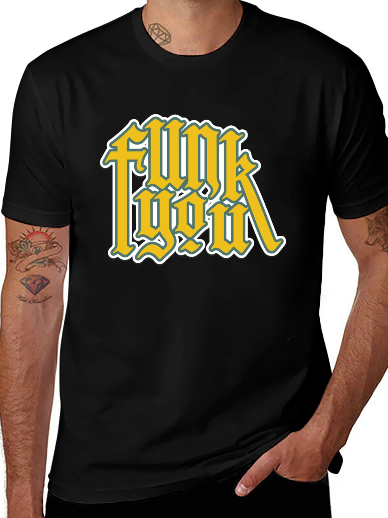 Variant 8 of Funk You Graphic T-Shirt - Black Cotton Tee