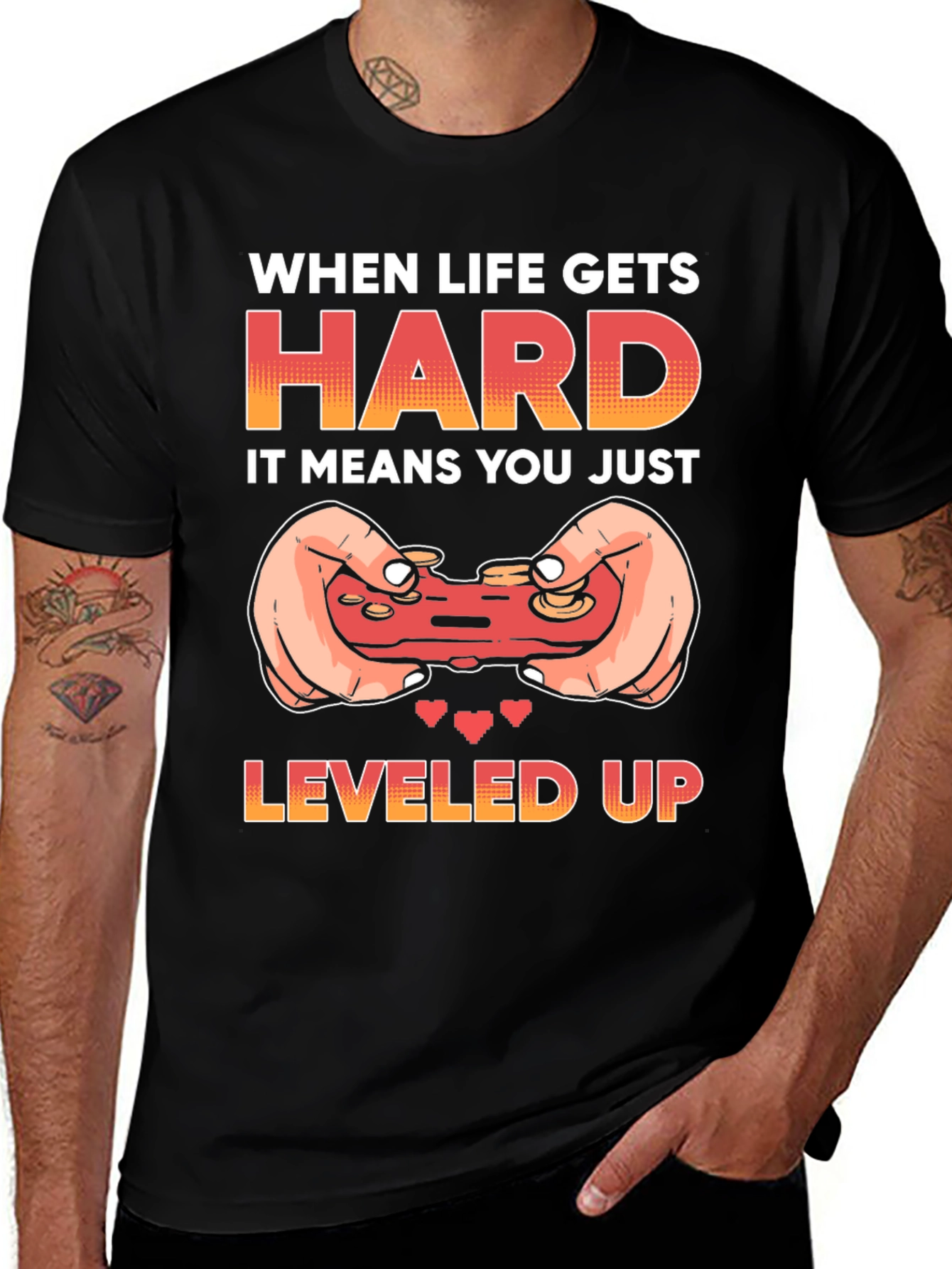 Gamer Life T-Shirt: When Life Gets Hard, You Just Leveled Up