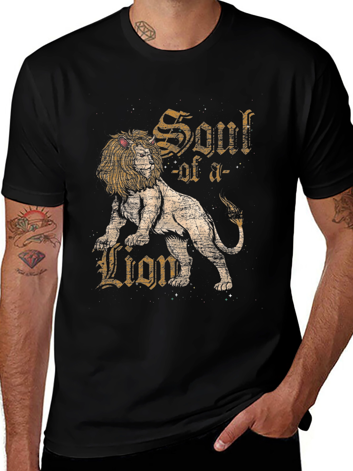 Variant 3 of Soul of a Lion Graphic T-Shirt - Black