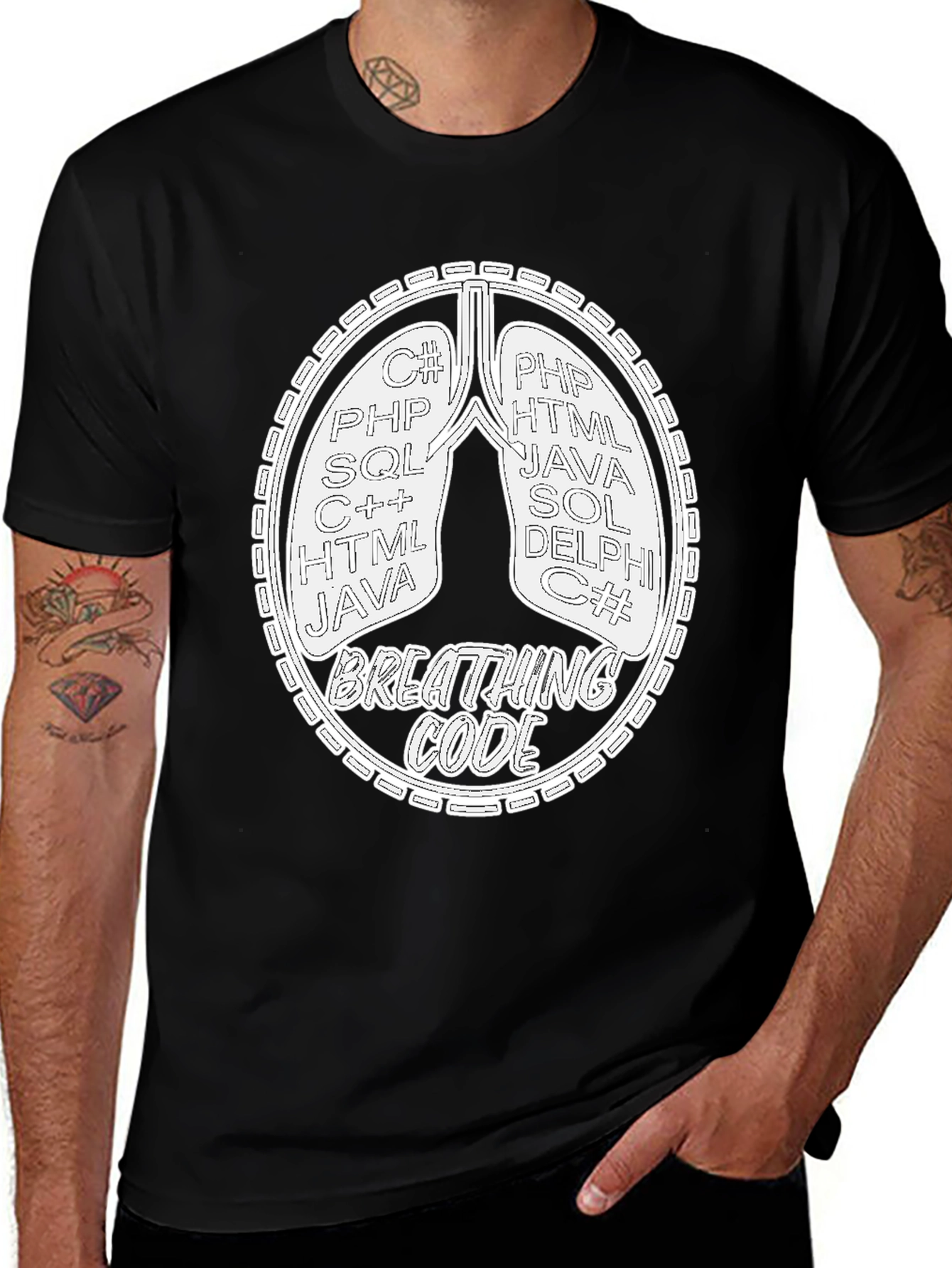 Breathing Code T-Shirt - Programmer Developer Gift