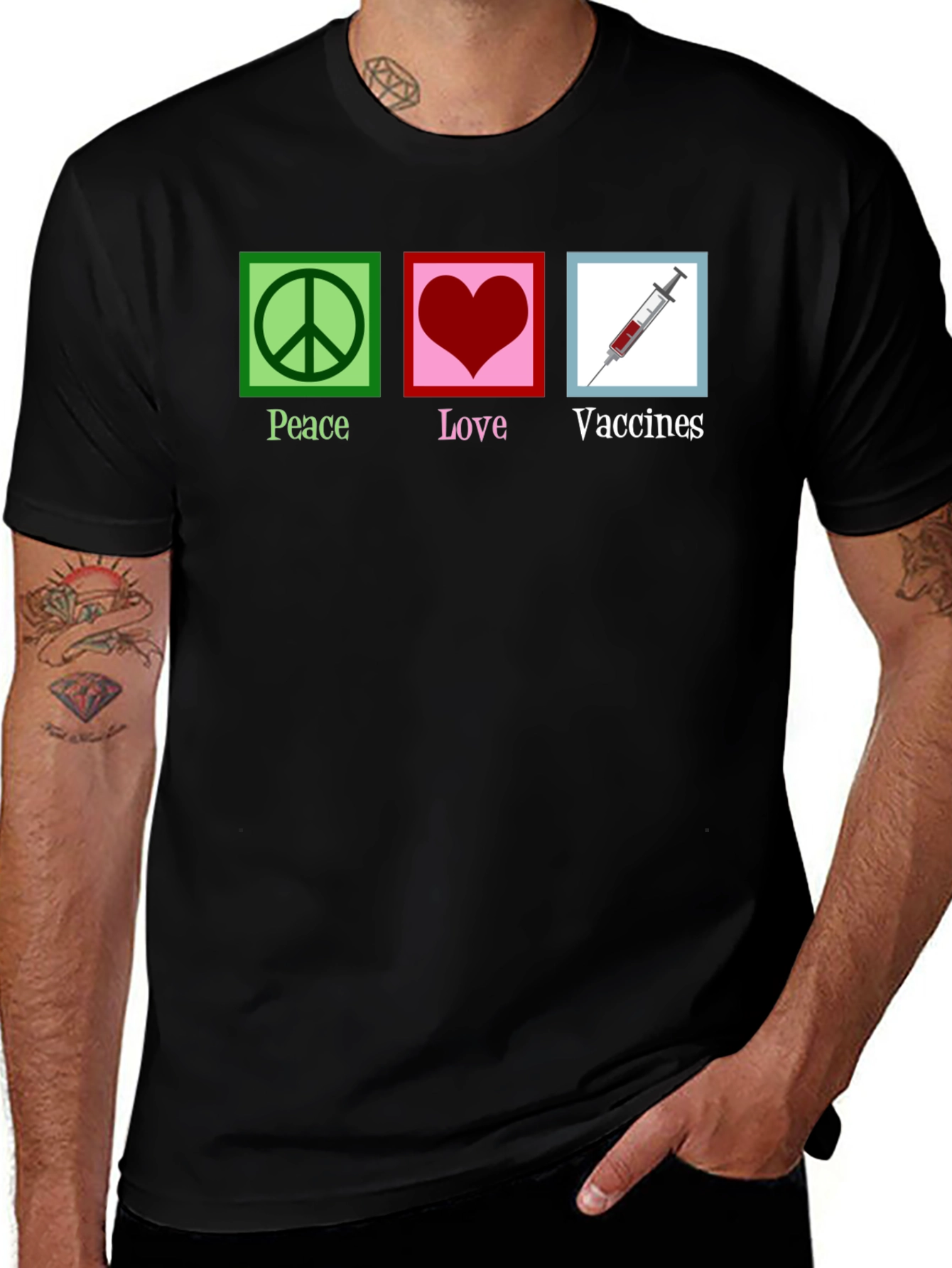 Variant 19 of Peace Love Vaccines T-Shirt