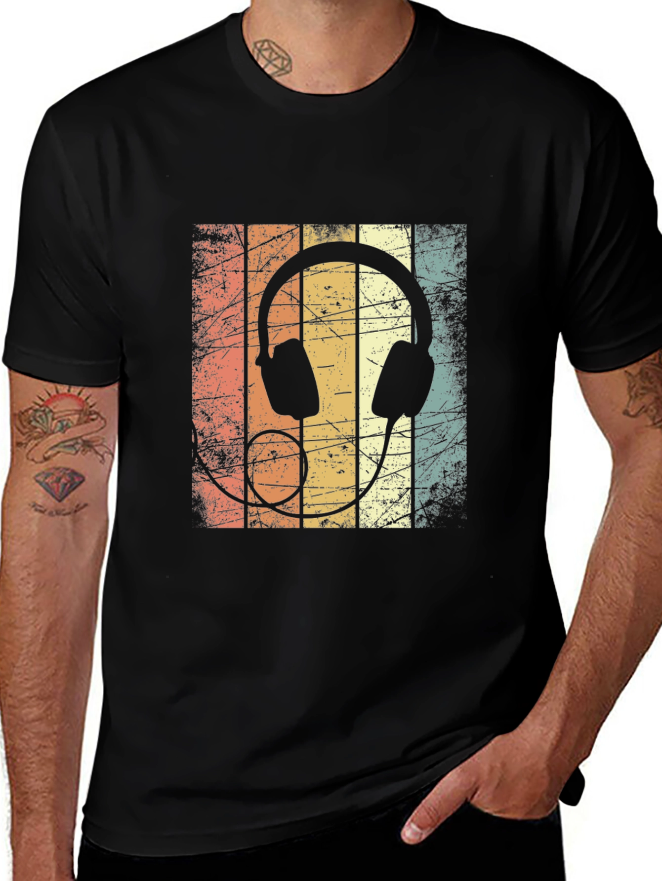 Variant 19 of Retro Headphones Graphic T-Shirt 