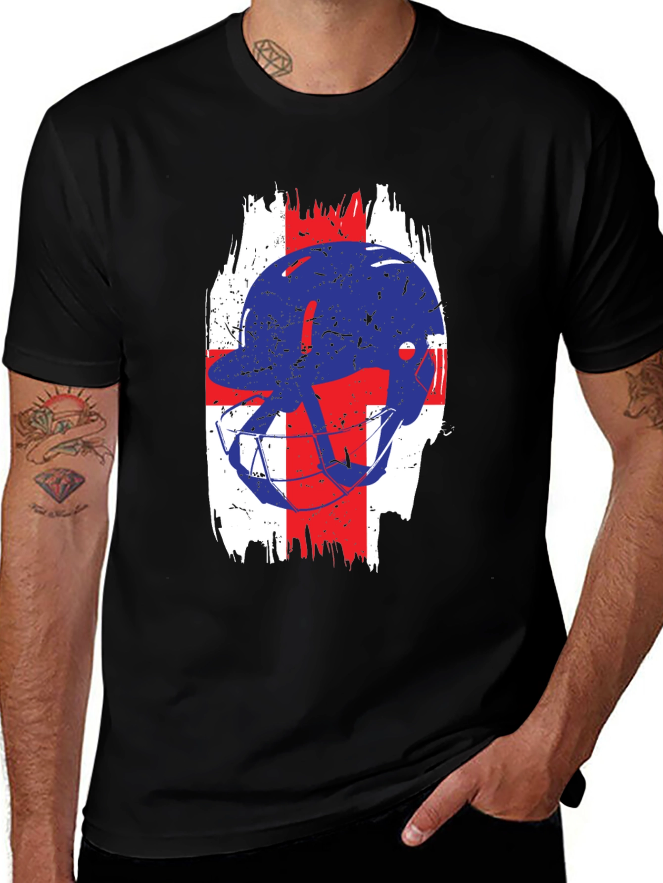 Variant 22 of Football Helmet England Flag T-Shirt
