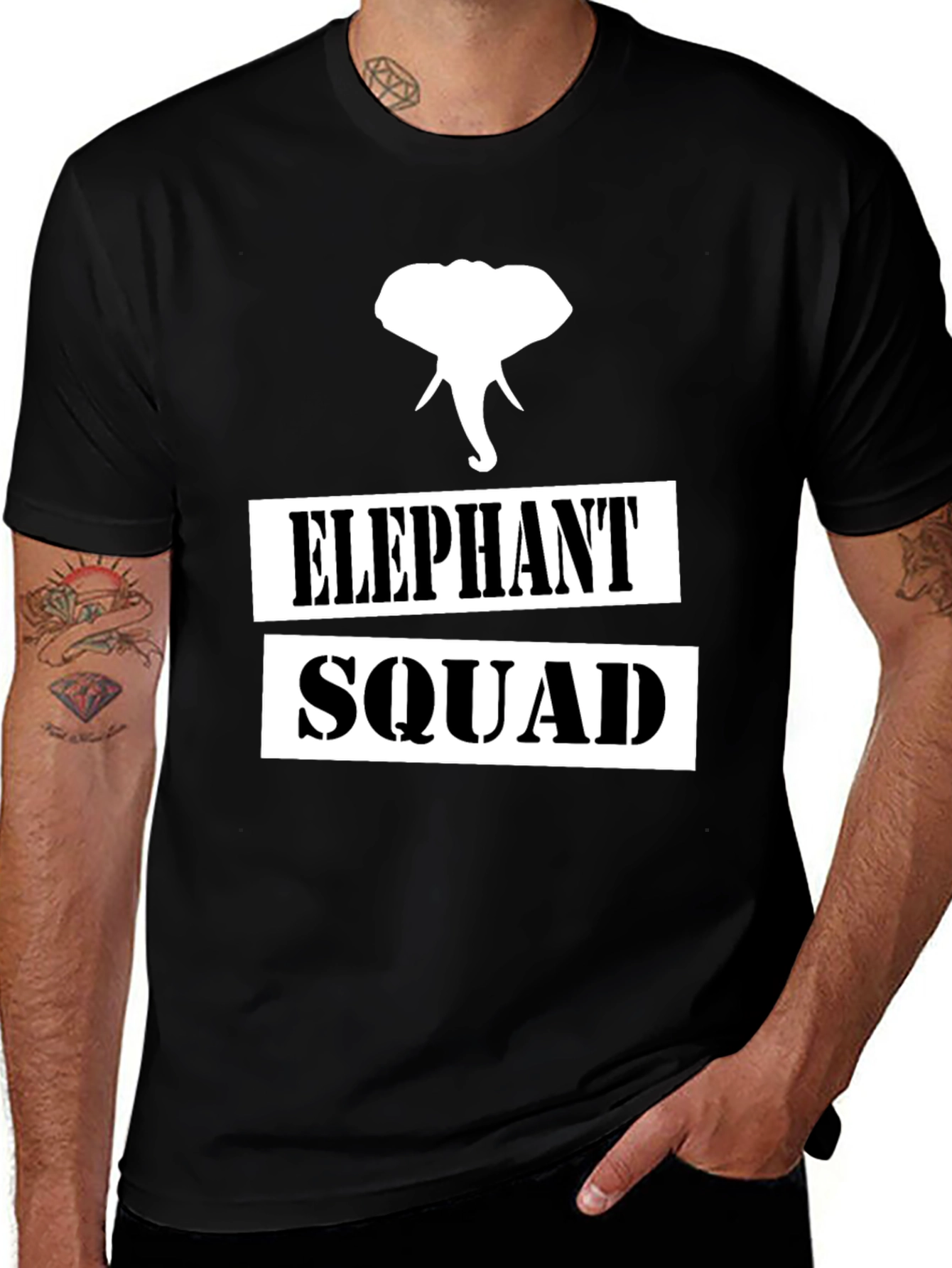 Variant 12 of Elephant Squad Black Graphic Tee