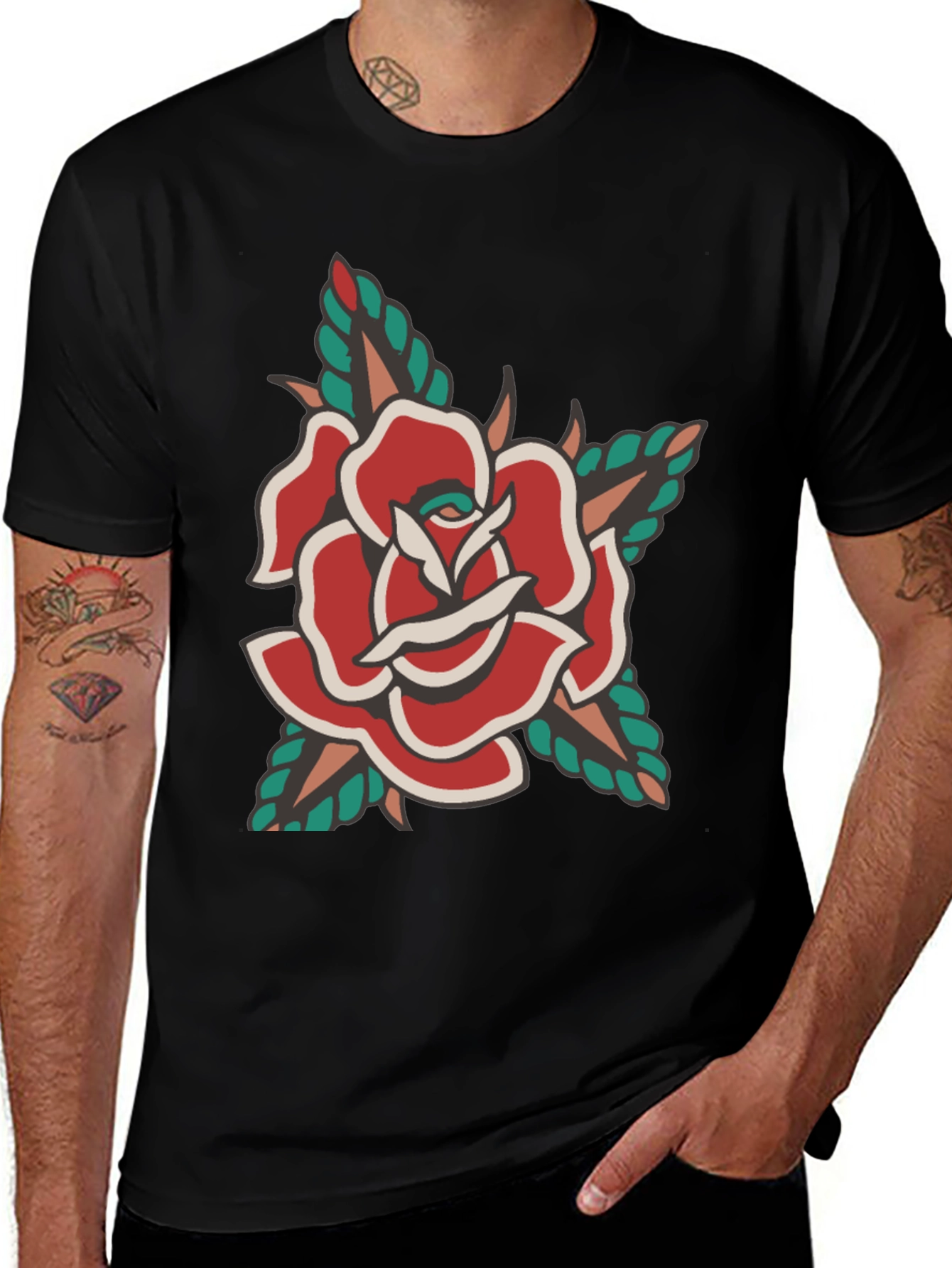 Variant 16 of Classic Rose Tattoo Graphic T-Shirt