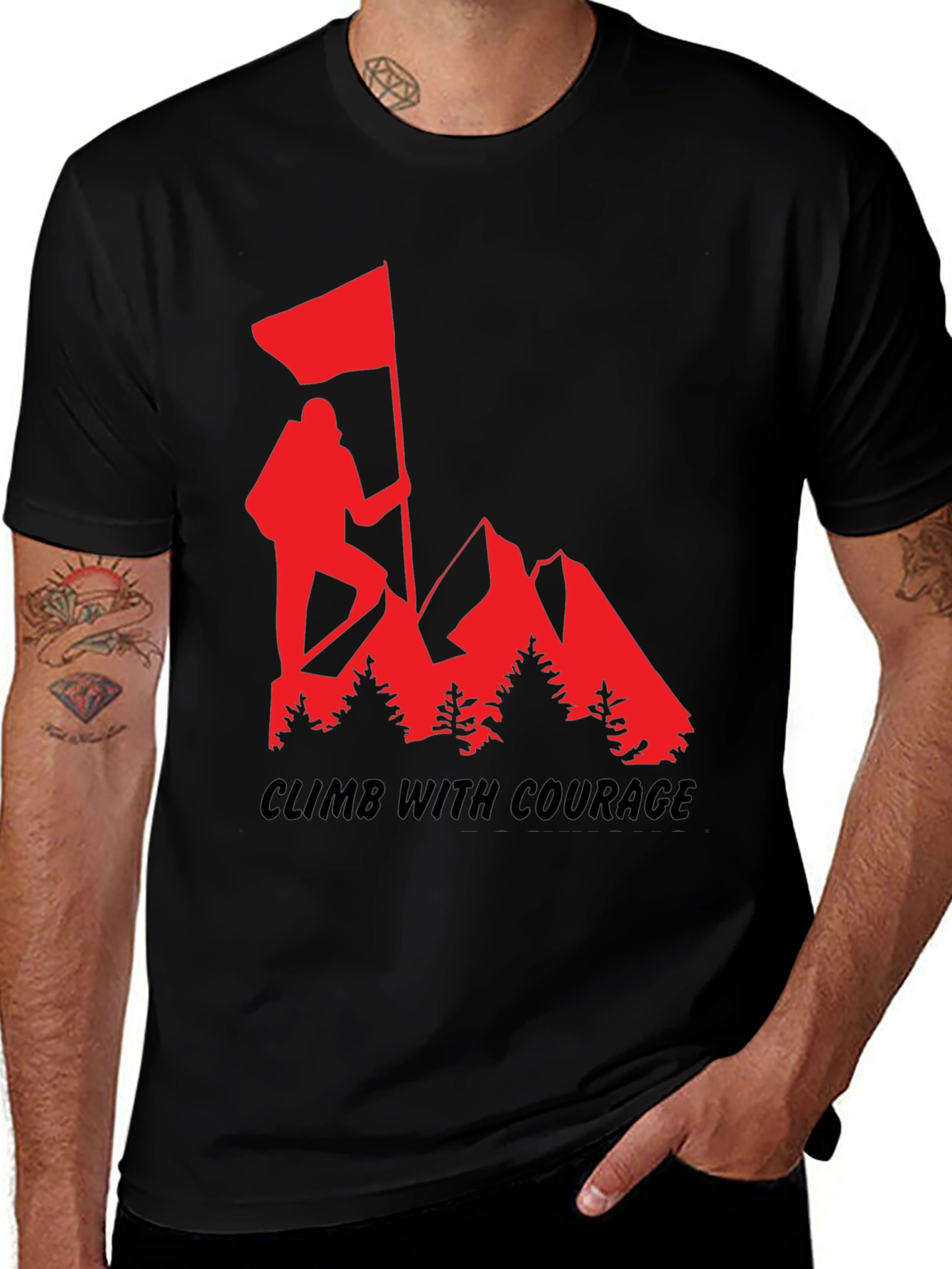 Climb with Courage T-Shirt - Mountain Adventure