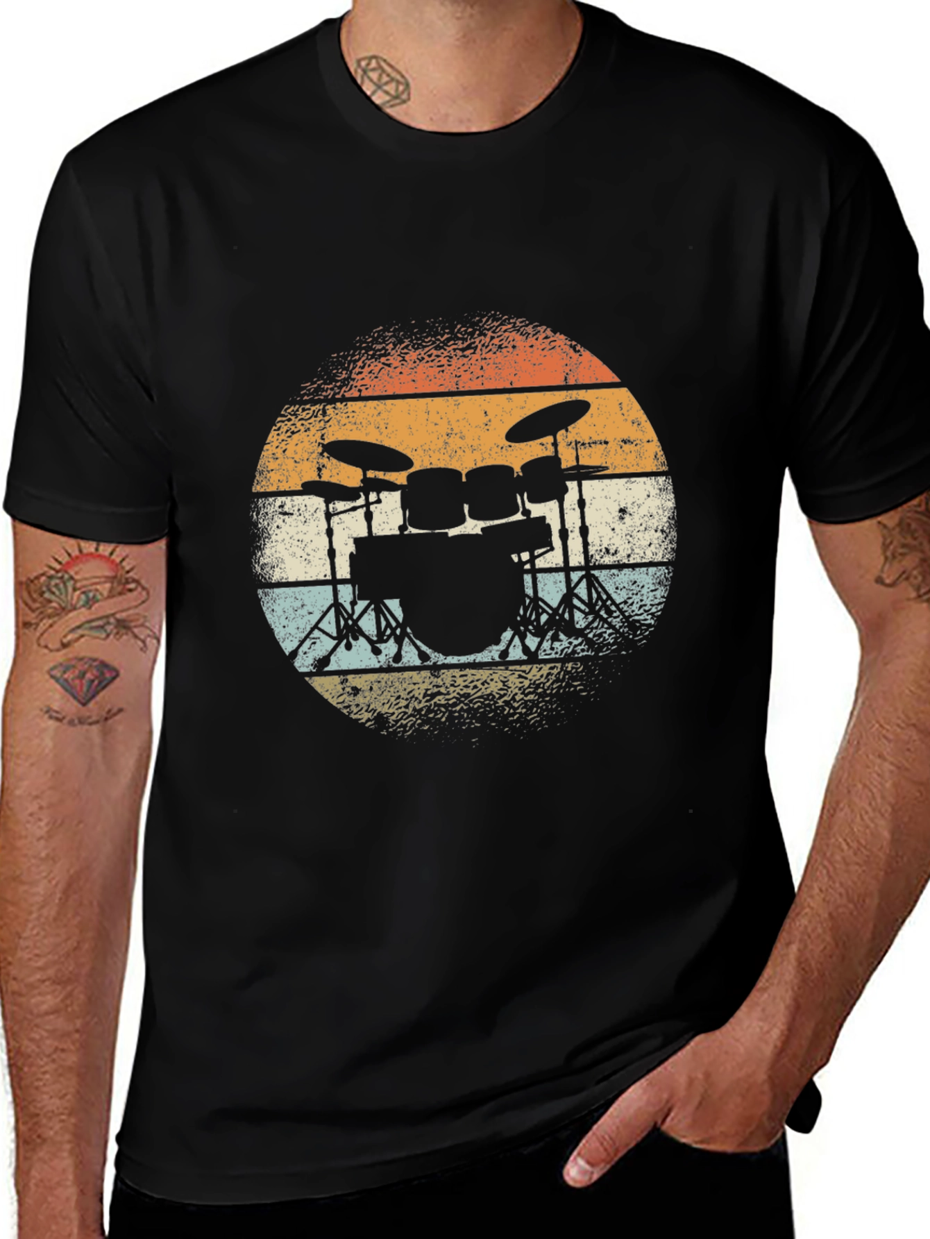 Variant 11 of Vintage Drum Set T-Shirt - Retro Style