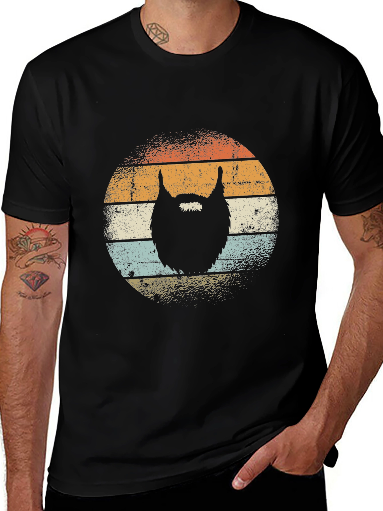 Variant 13 of Retro Beard Graphic T-Shirt - Vintage Style