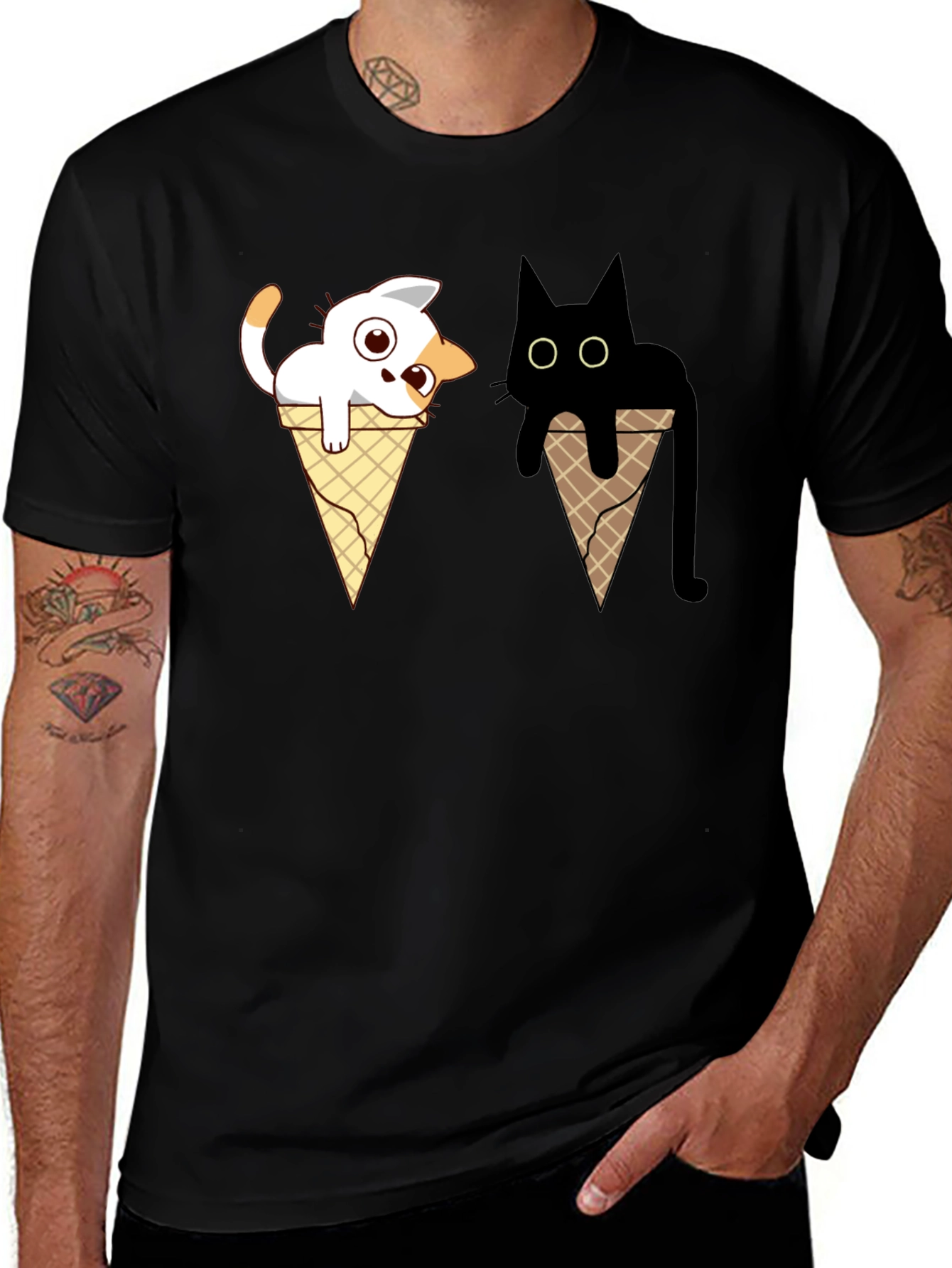 Variant 28 of Cute Cat Ice Cream Cone T-Shirt