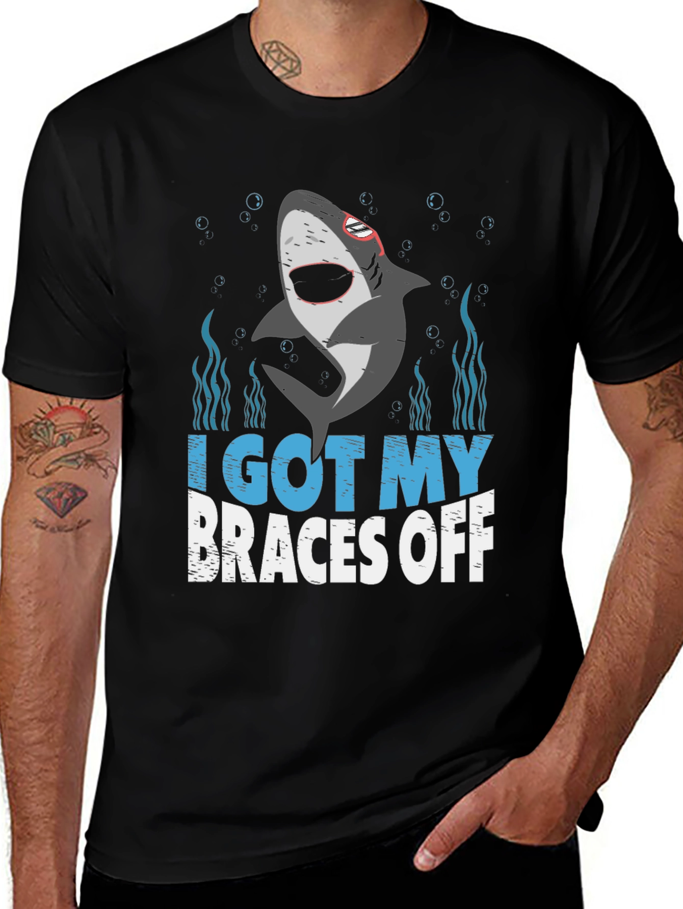 Variant 12 of I Got My Braces Off Shark Graphic T-Shirt