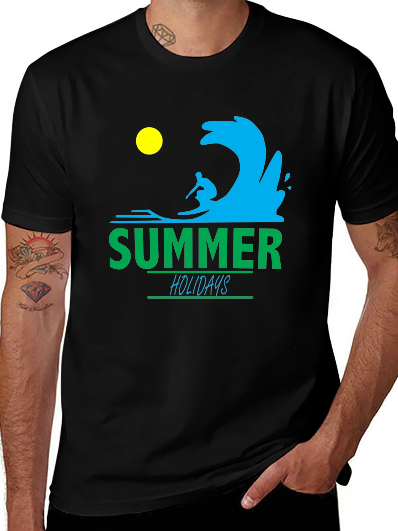 Variant 12 of Summer Holidays Graphic Tee - Surfing Vibes