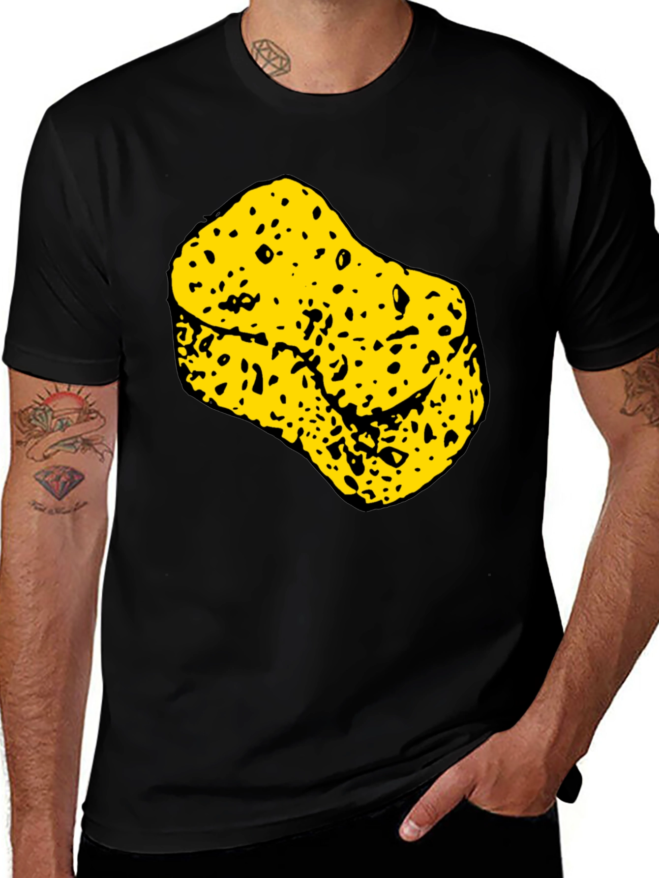 Variant 26 of Sponge Graphic T-Shirt - Novelty Black Tee