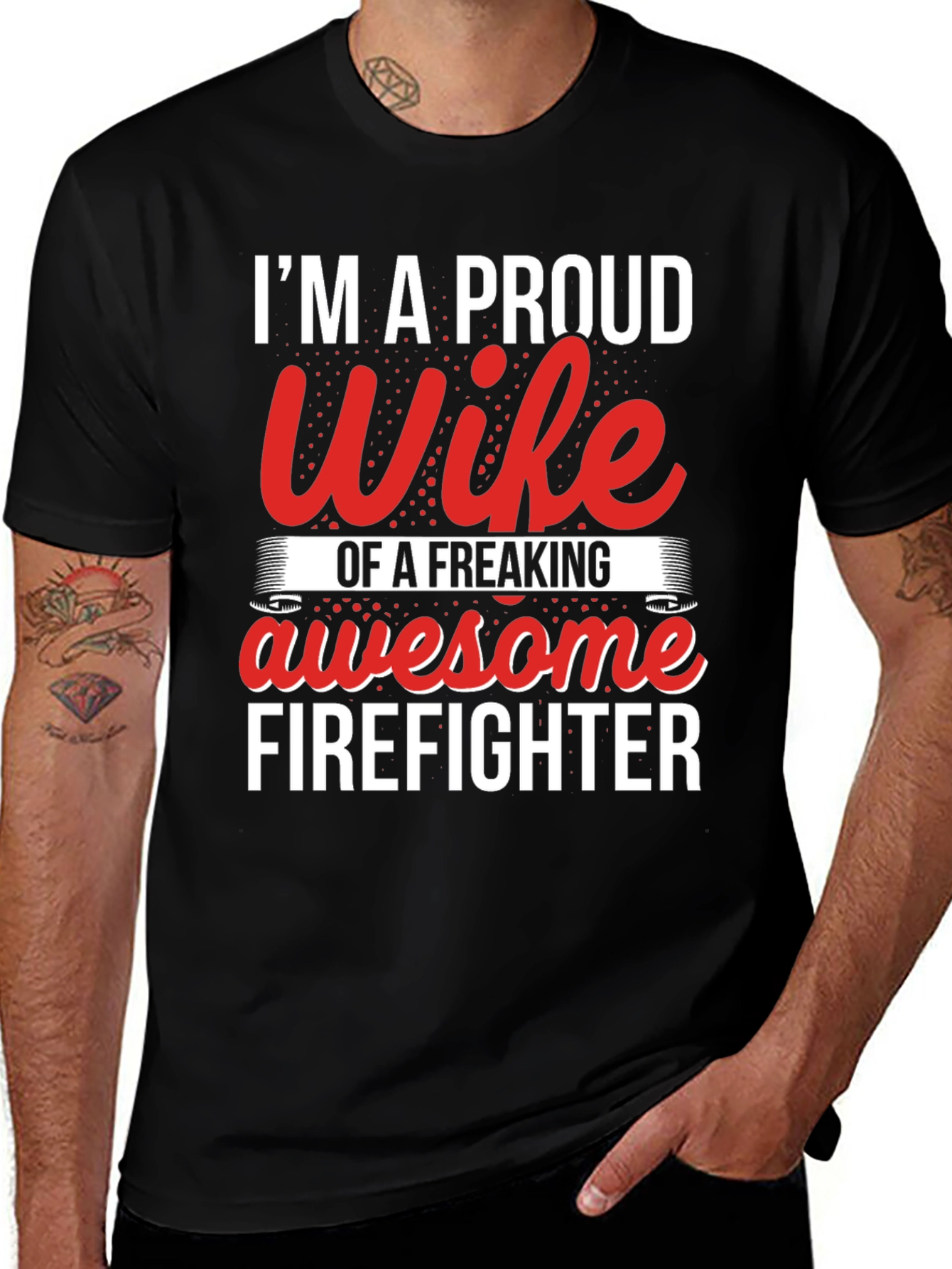 Variant 19 of Proud Firefighter Wife T-Shirt