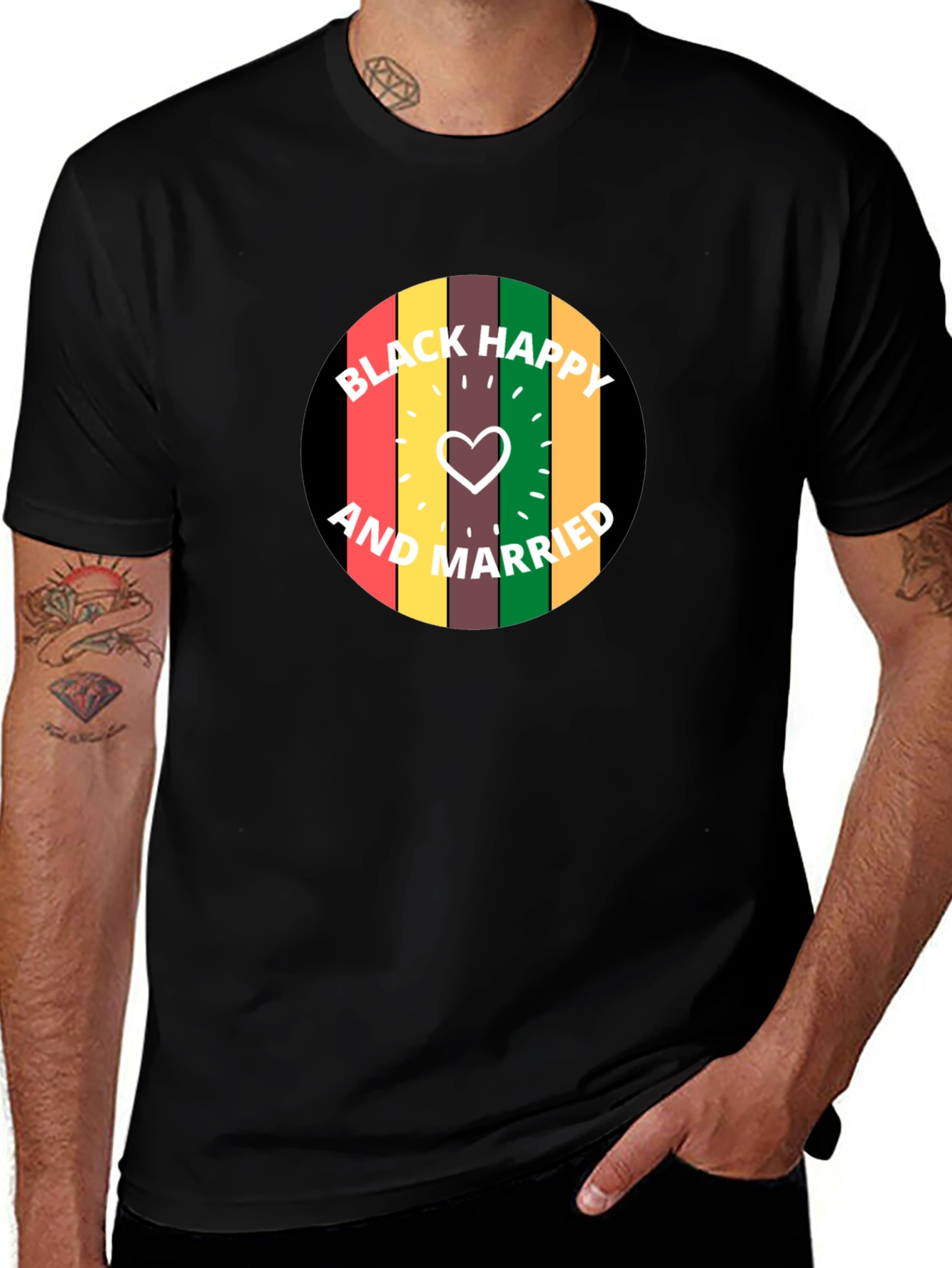 Variant 10 of Black Happy and Married Tee