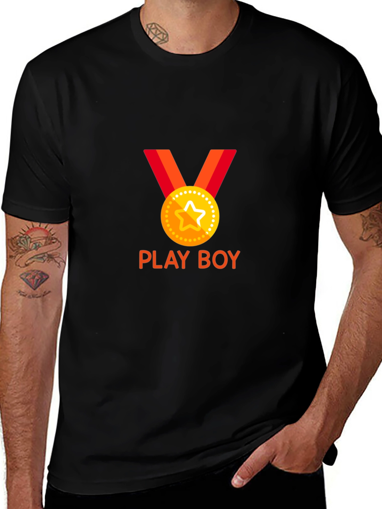 Variant 23 of Play Boy Graphic Black T-Shirt - Casual Wear
