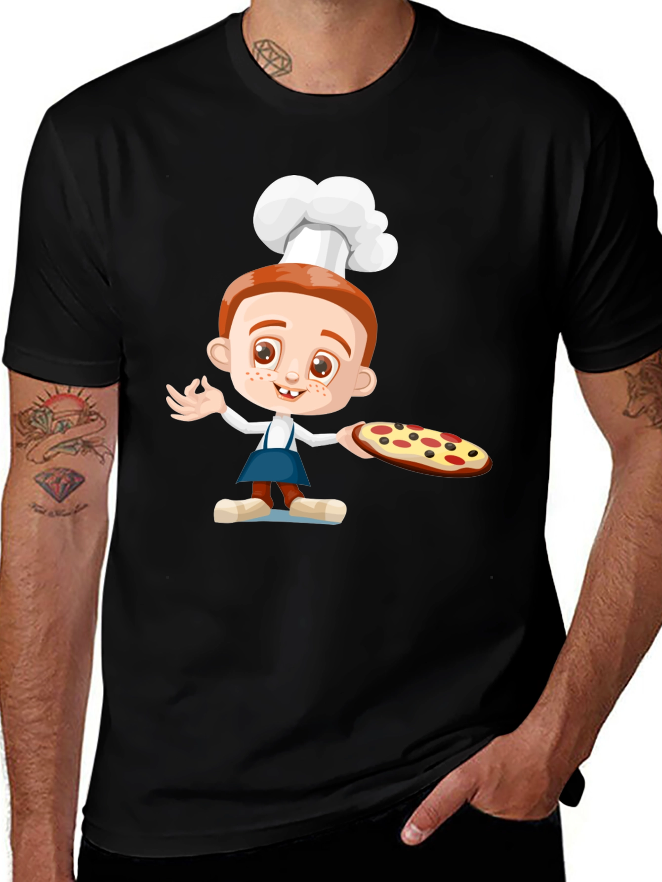 Variant 24 of Chef Pizza T-Shirt - Cartoon Graphic Tee