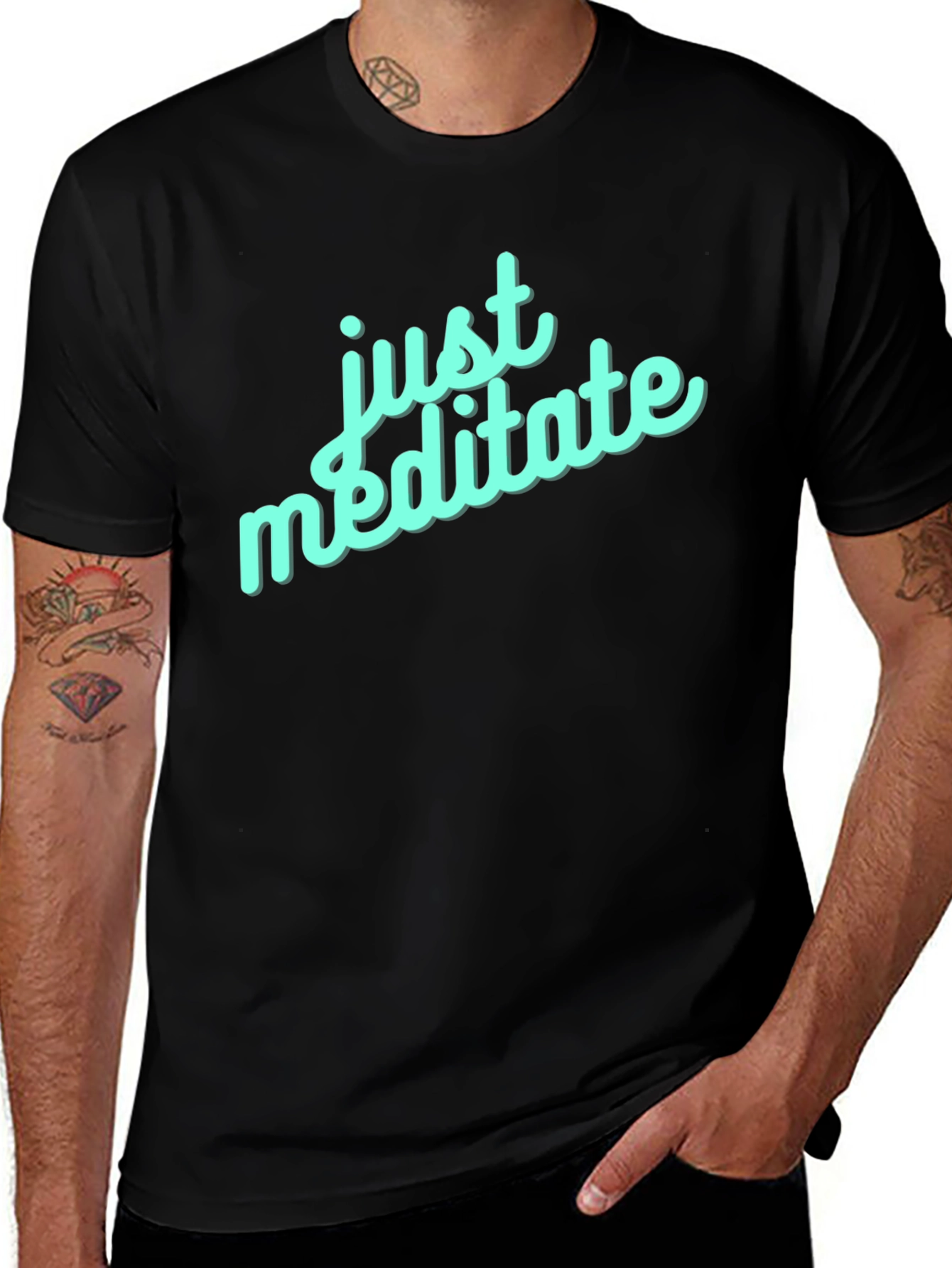 Variant 10 of Just Meditate Black Graphic Tee