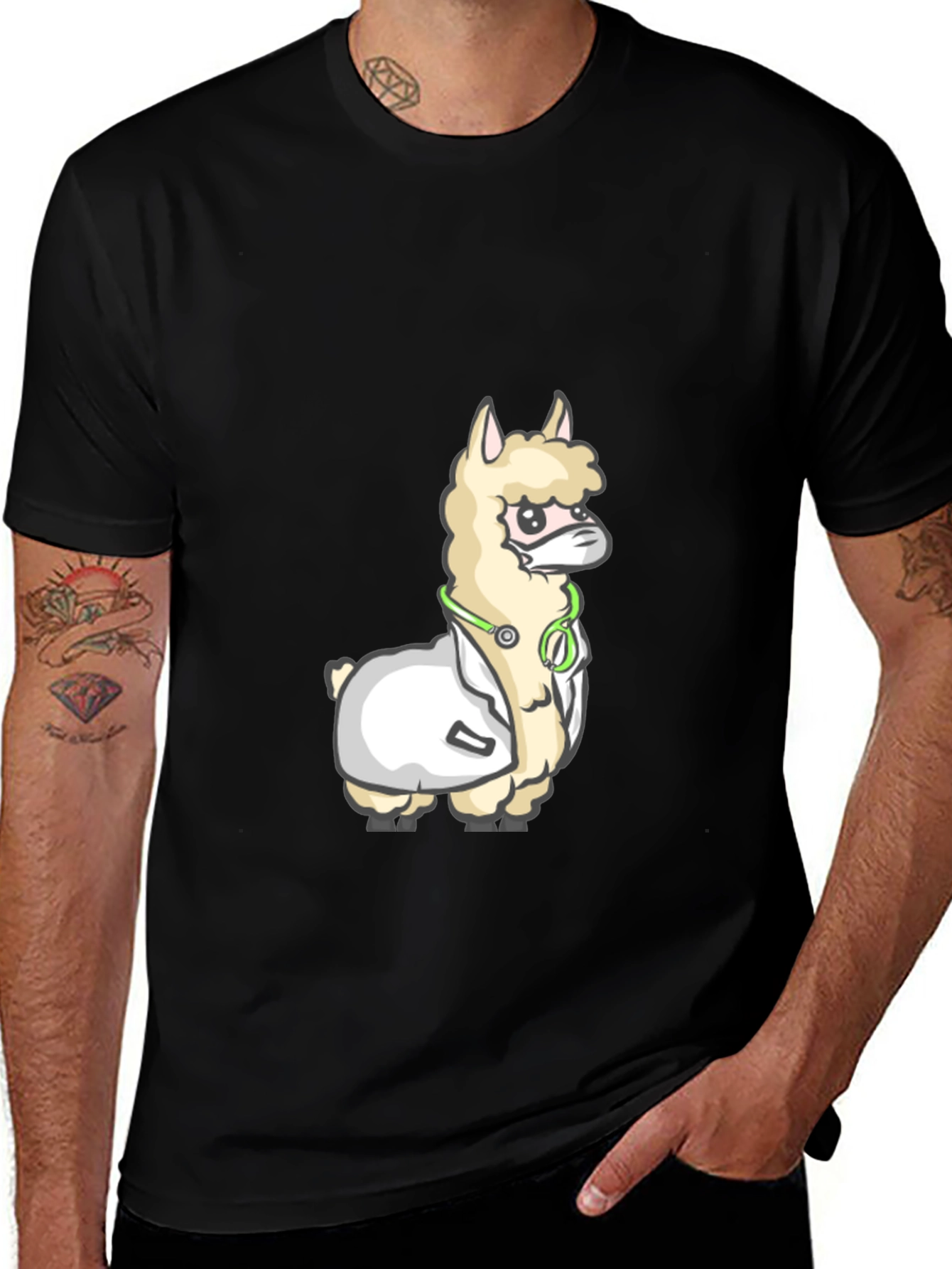 Variant 28 of Llama Doctor T-Shirt - Funny Animal Graphic Tee