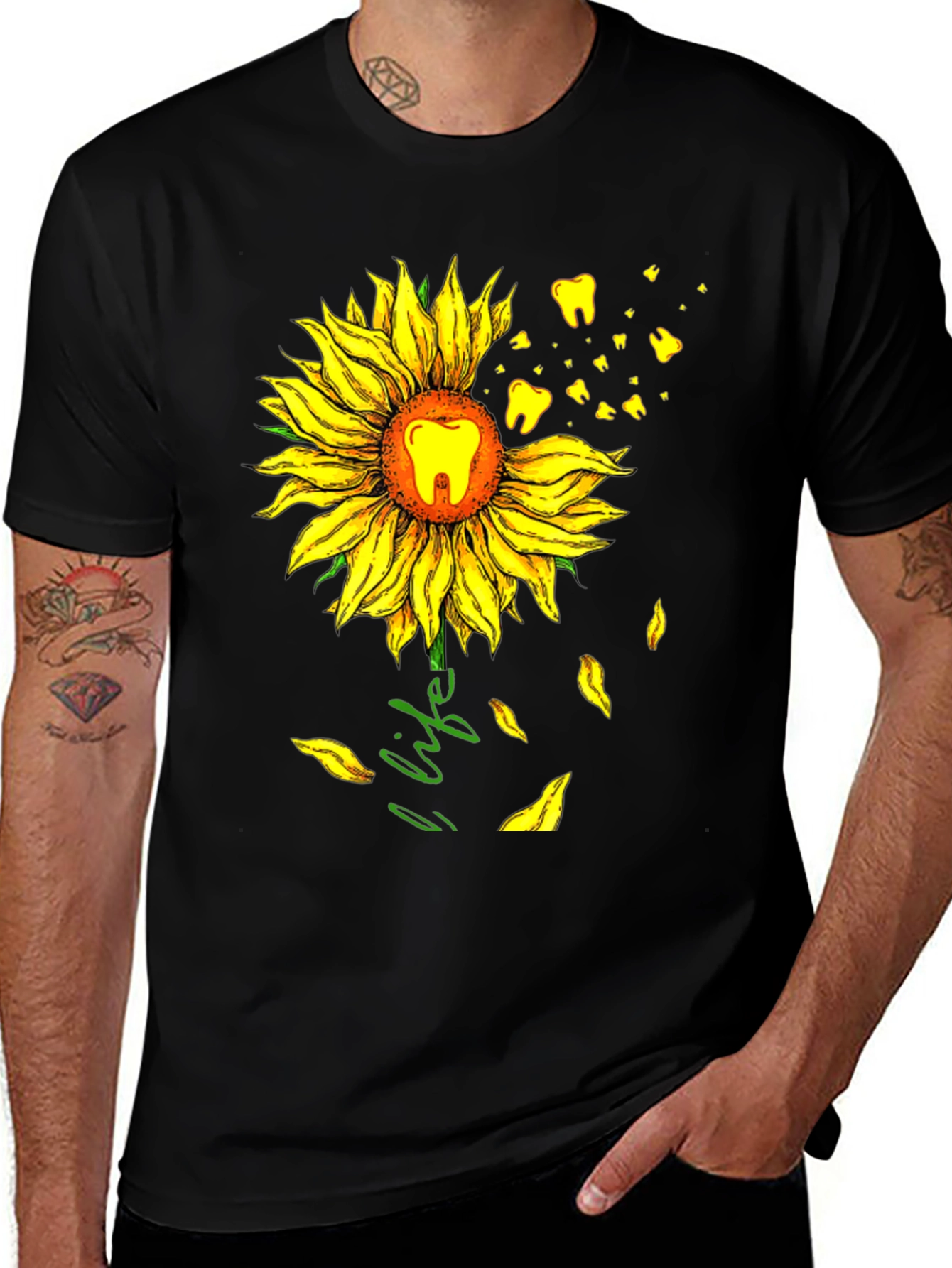 Variant 25 of Dental Sunflower T-Shirt - Dentist Life Tee