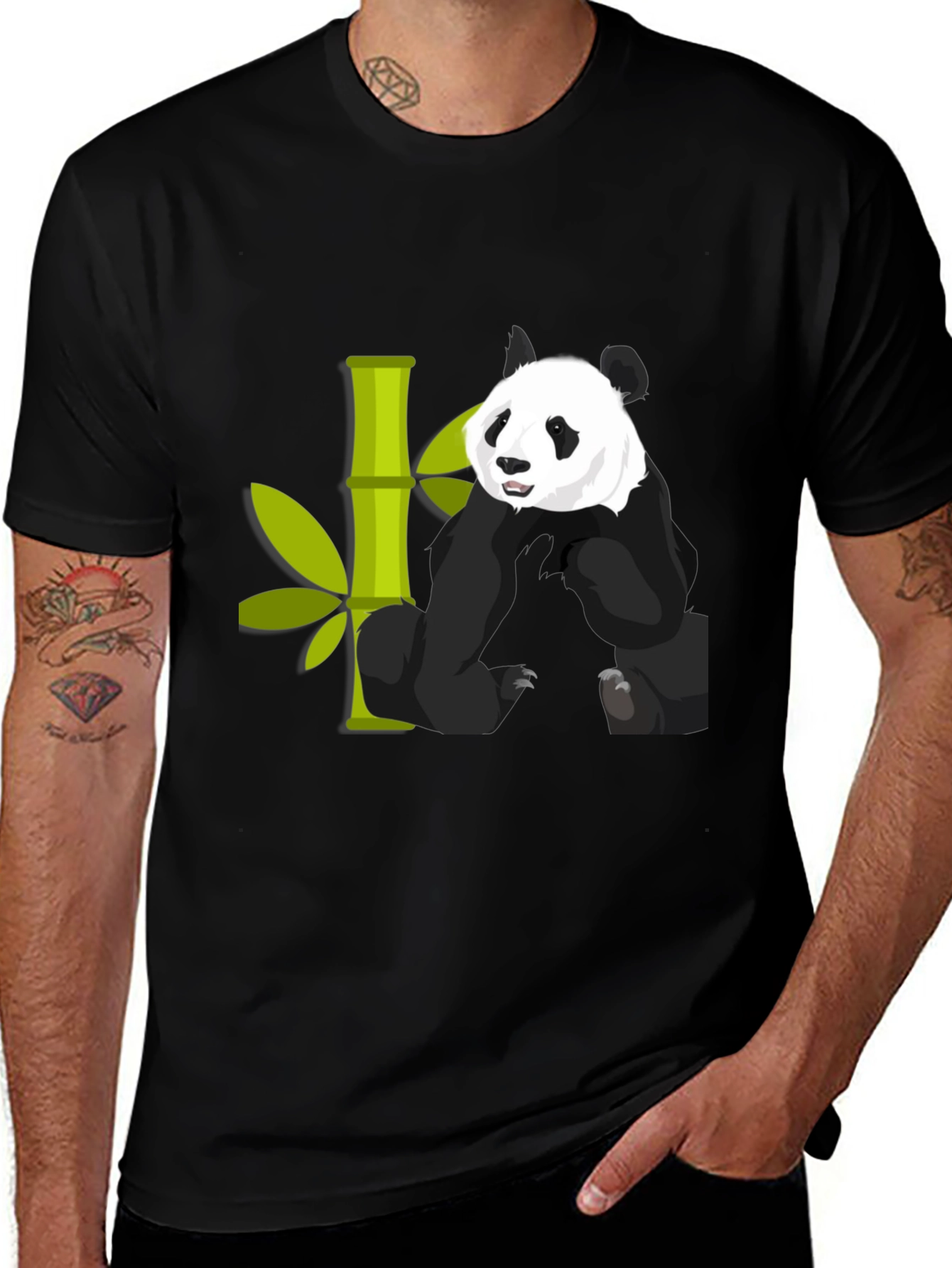 Variant 7 of Panda & Bamboo Graphic T-Shirt - Unique Design!