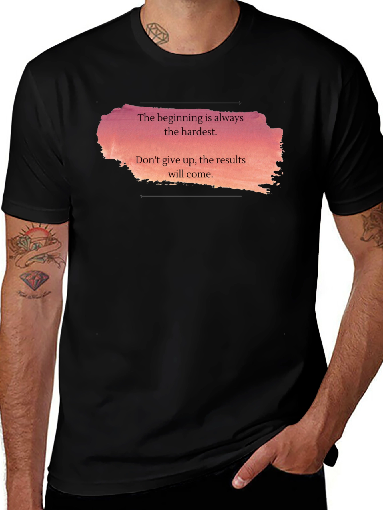 Variant 7 of Motivational Quote T-Shirt: The Beginning is Hardest