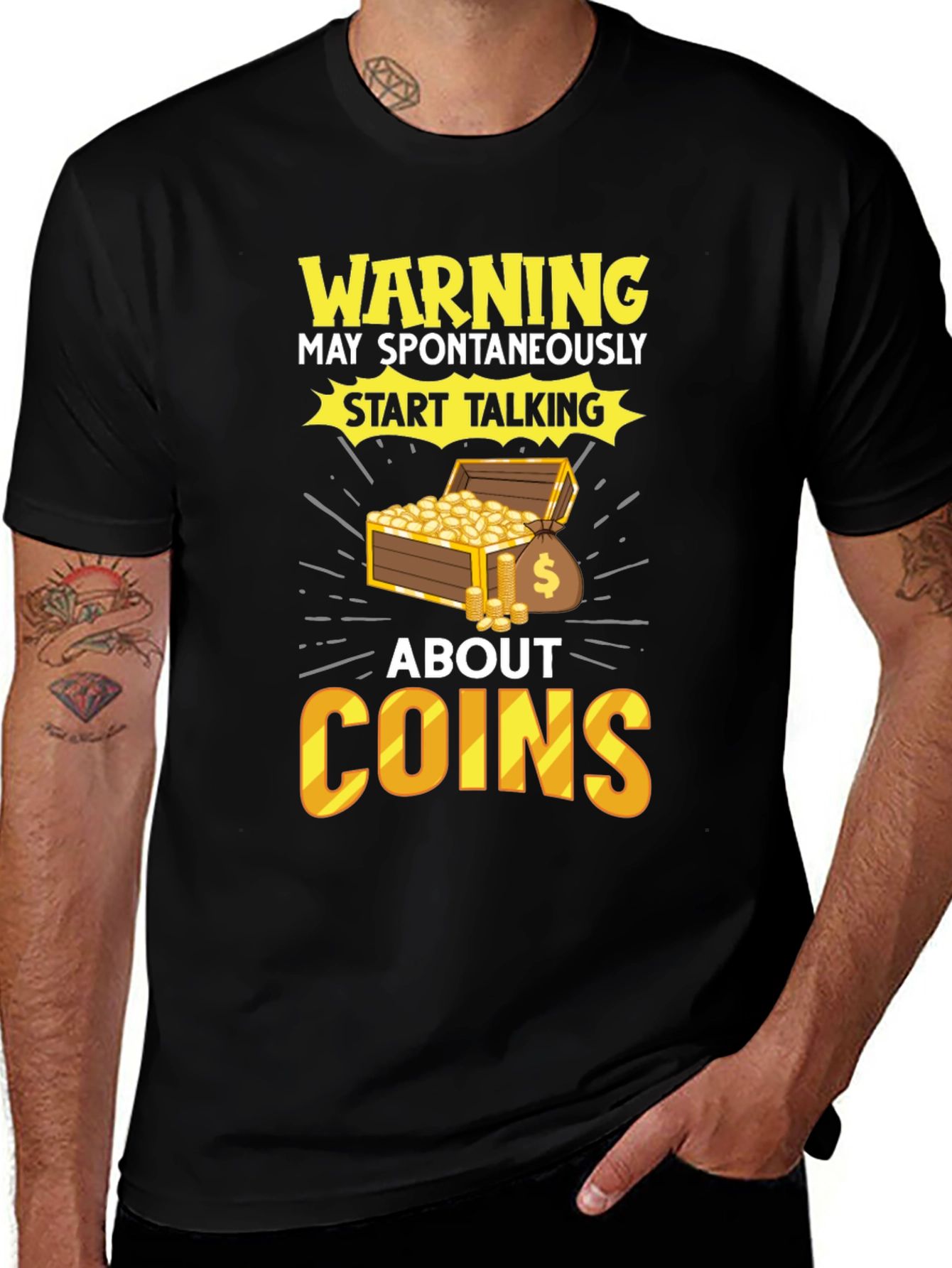 Variant 9 of Warning May Spontaneously Talk About Coins T-Shirt