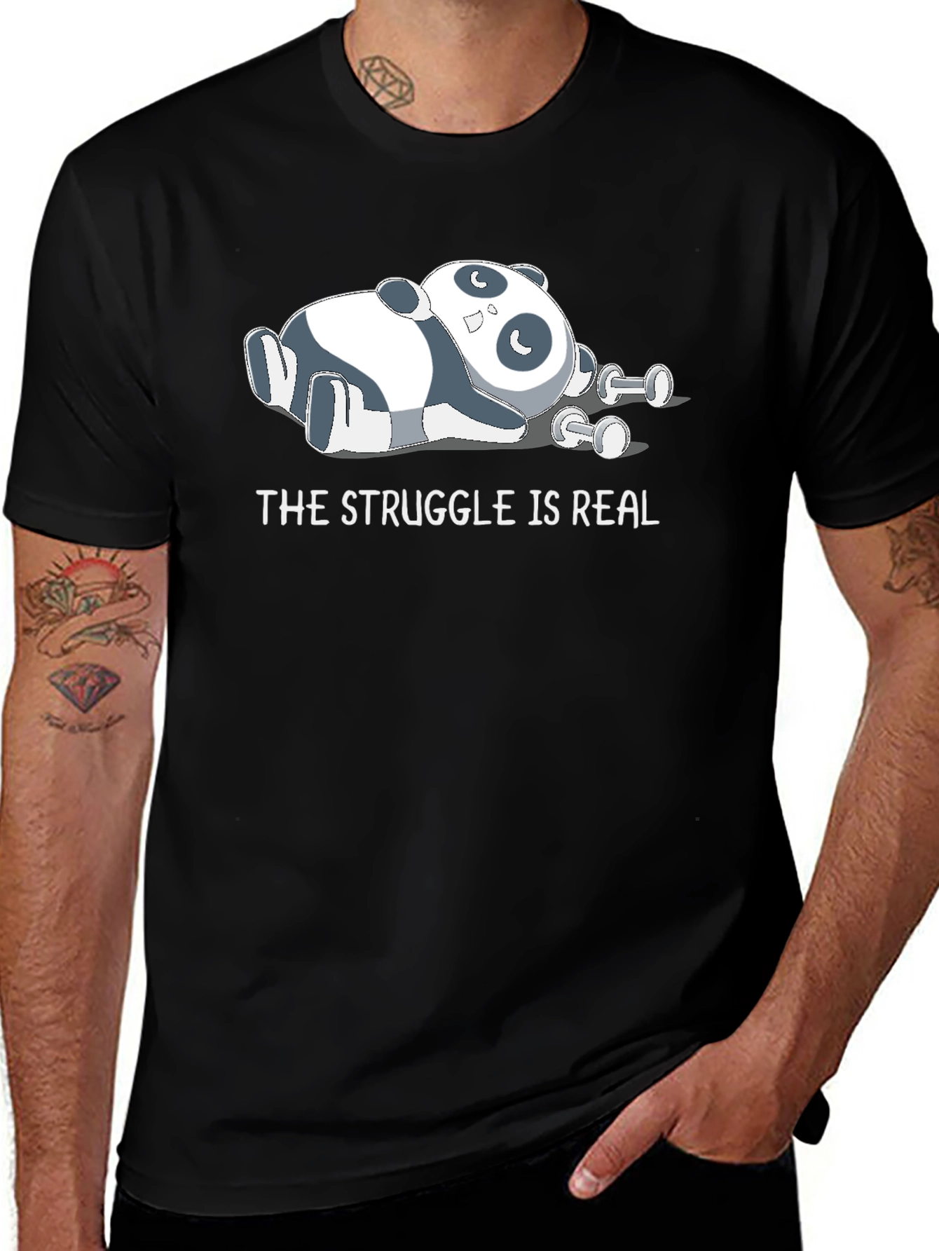Variant 13 of Struggle is Real Panda Graphic T-Shirt