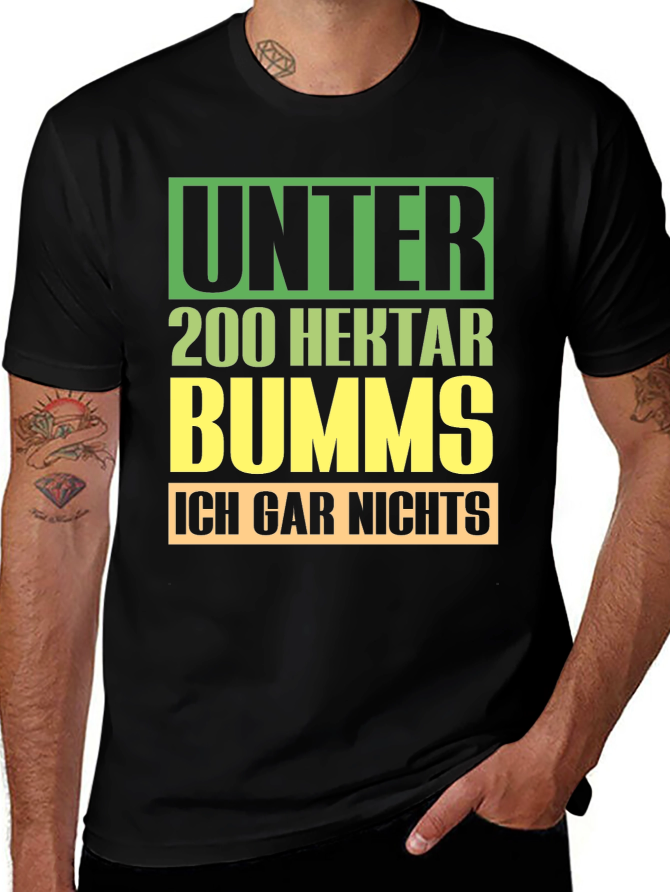 Humorous Farmer's T-Shirt: Unter 200 Hektar Bumms