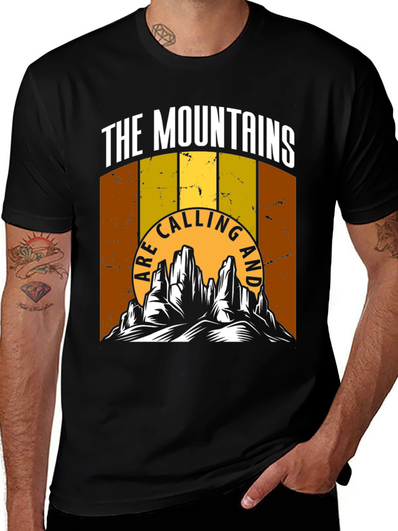 Variant 24 of Mountains Are Calling Retro T-Shirt