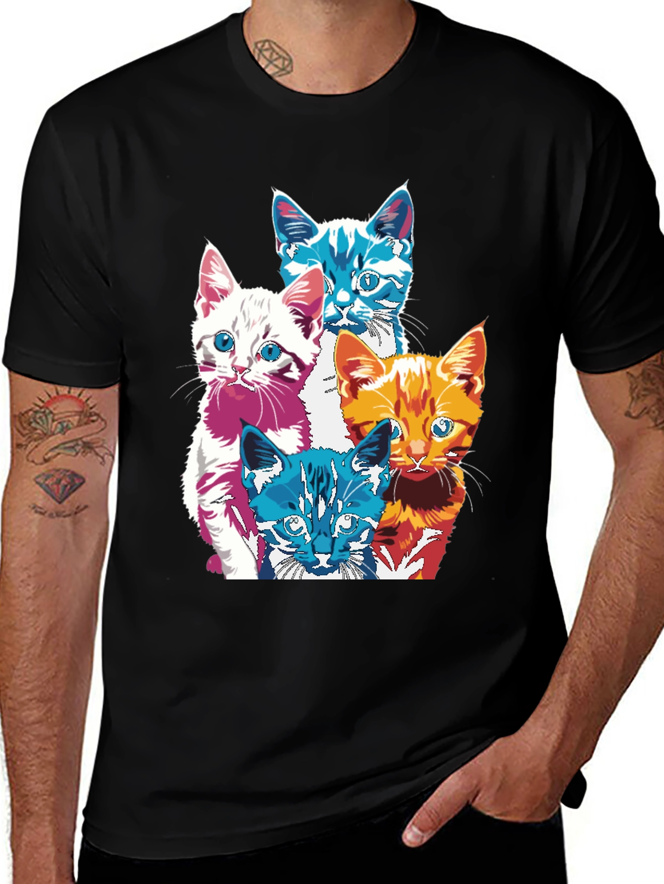 Variant 19 of Pop Art Cats T-Shirt - Unique Graphic Tee