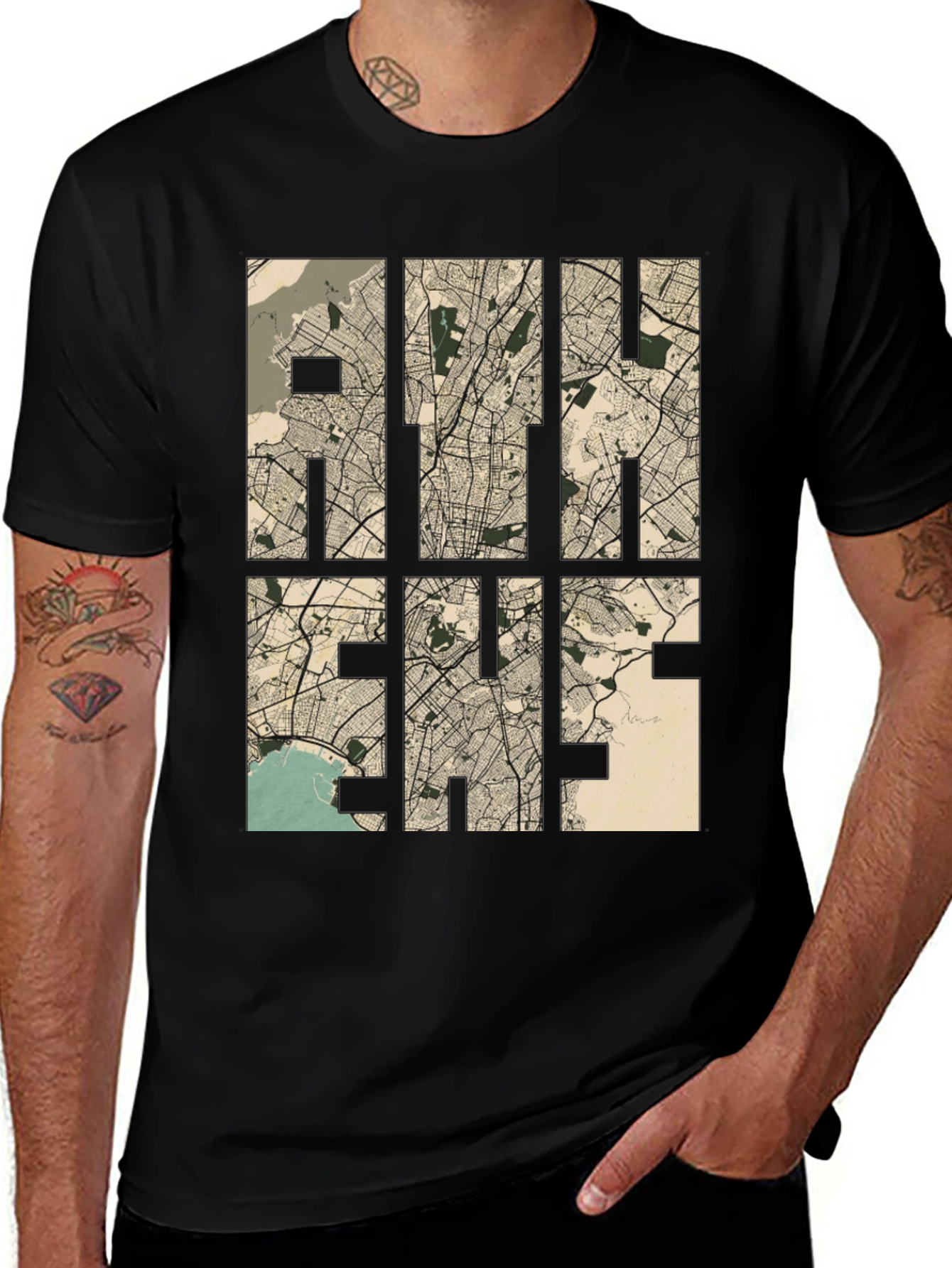 Athens Map T-Shirt