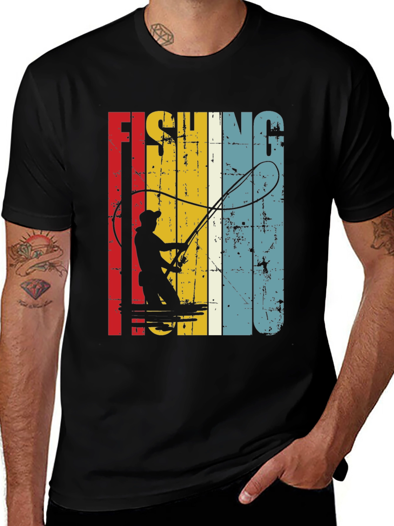 Variant 14 of Vintage Fishing T-Shirt - Retro Angler Tee