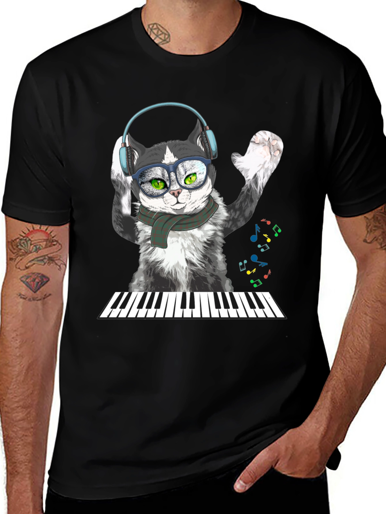 Variant 9 of Cool Cat Musician T-Shirt