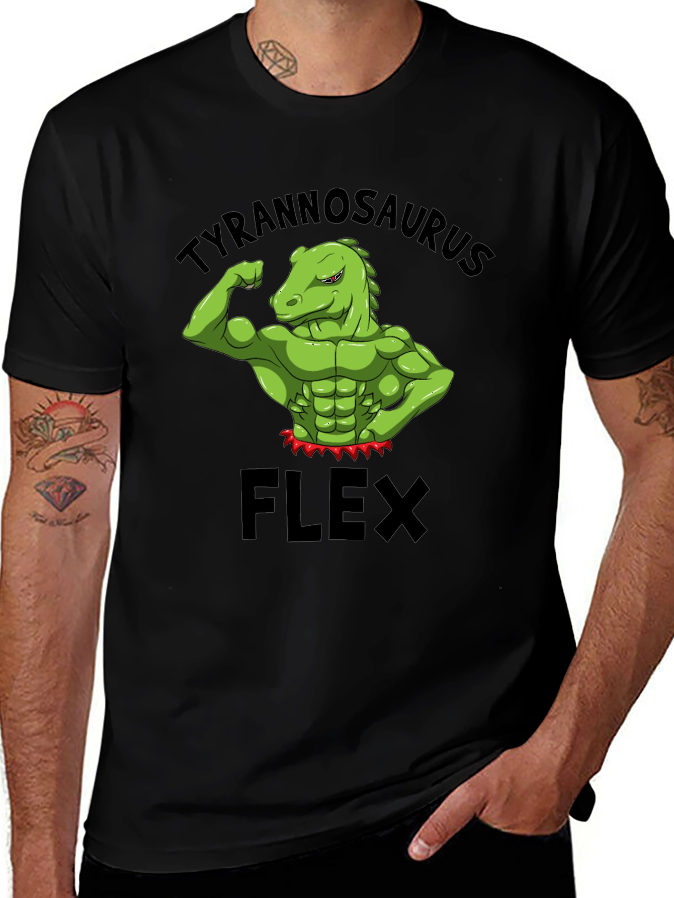 Tyrannosaurus Flex T-Shirt - Funny Dinosaur Gym Tee