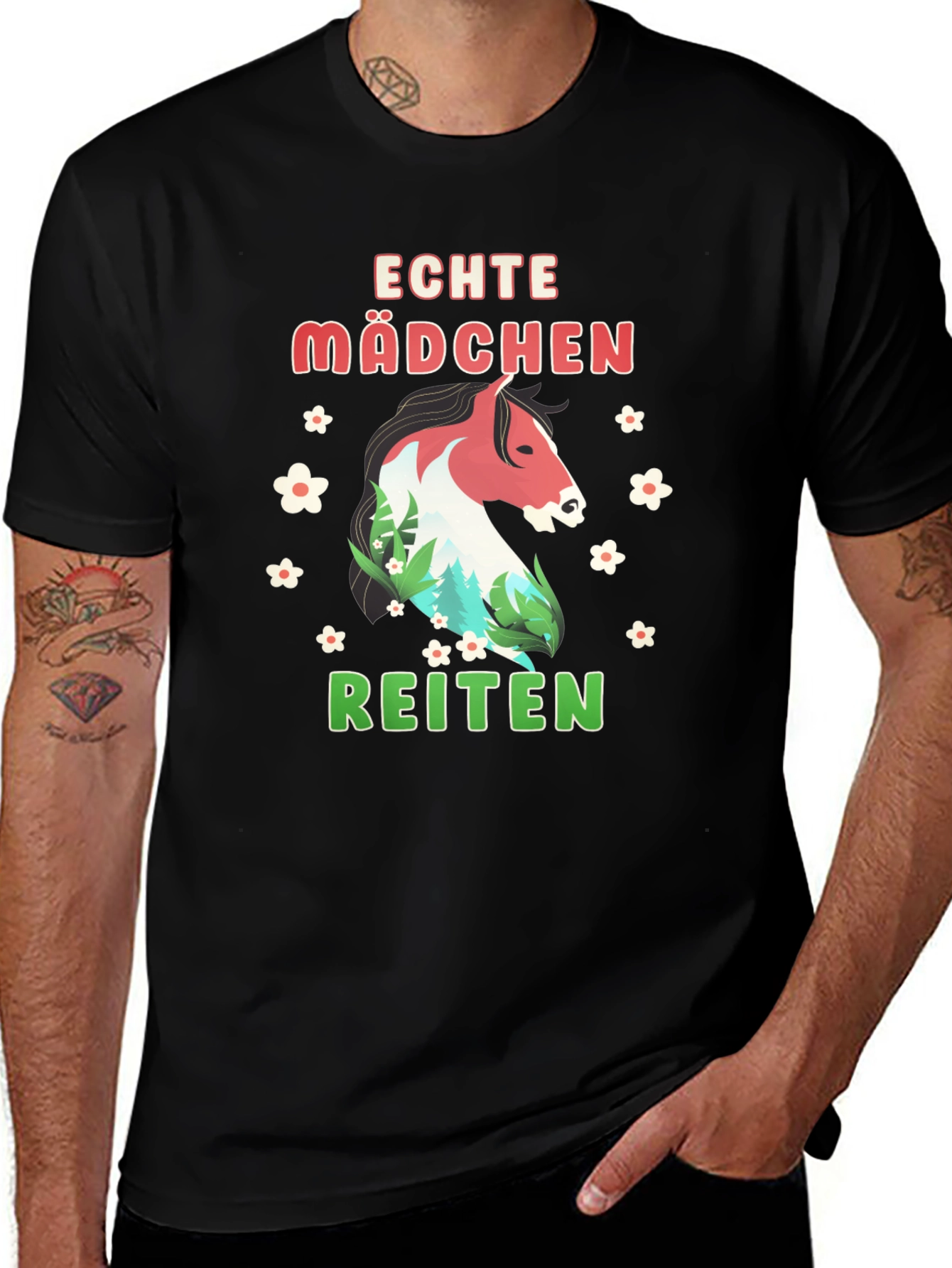 Variant 18 of Echte Madchen Reiten Horse Tee